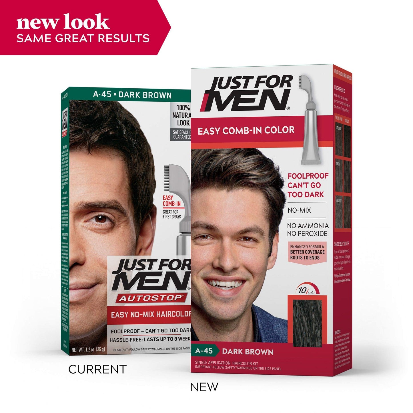 Just For Men Easy Comb-In Color #A-45 Dark Brown (Pack of 2) Beauty & Personal Care Just for Men