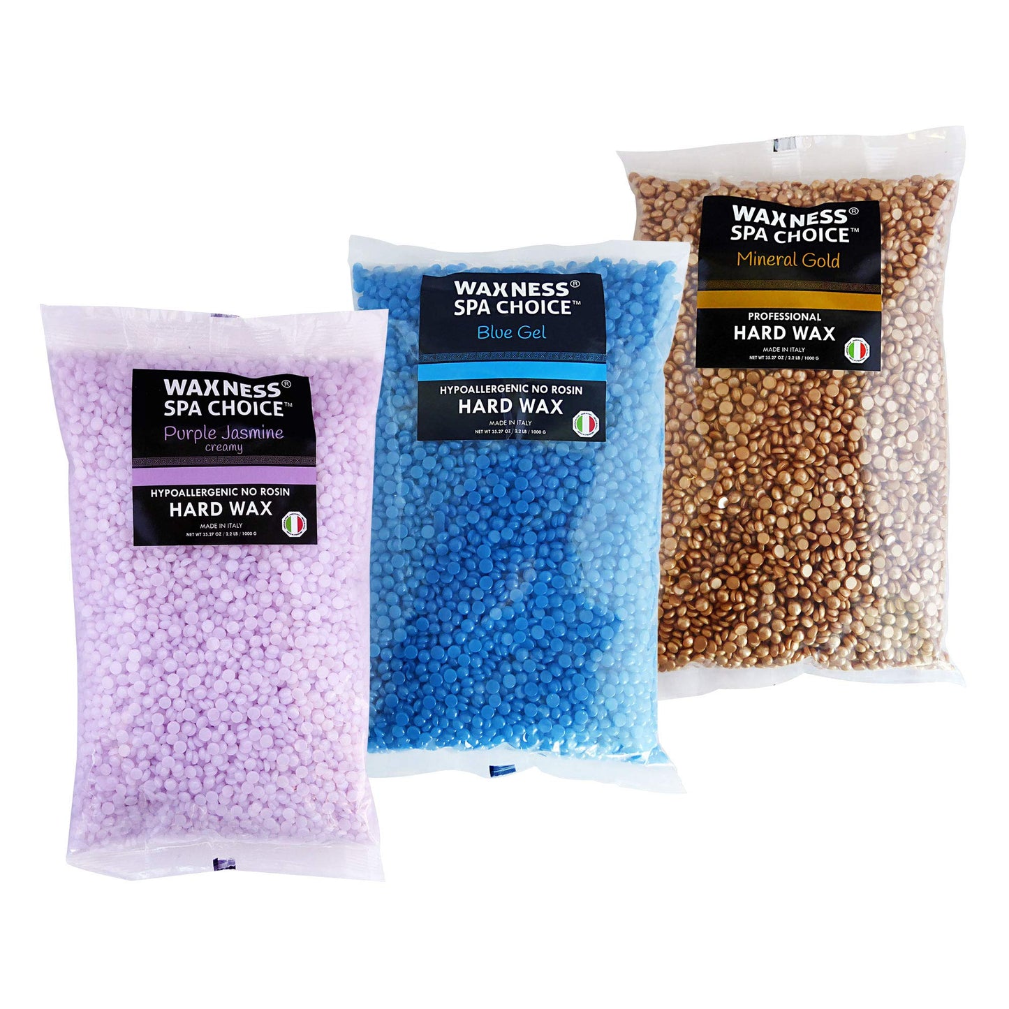 Waxness Assorted Hard Wax Beads 2.2 lb / 1 kg Pack of 3 Beauty & Personal Care Waxness