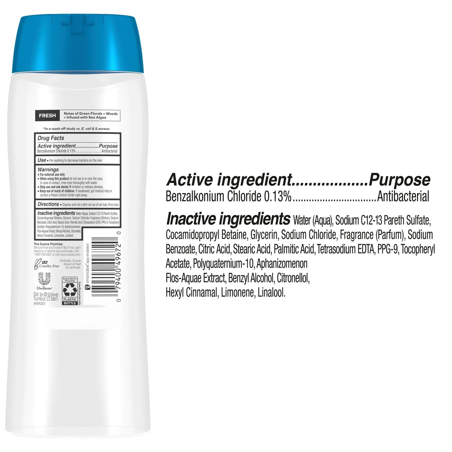 Suave Deeply Clean Body Wash, 6 Pack, Gentle Body Wash with Fresh Blend Oil Essence, Moisturizing Body Cleanser Infused with Vitamin E and Algae Beauty & Personal Care Suave