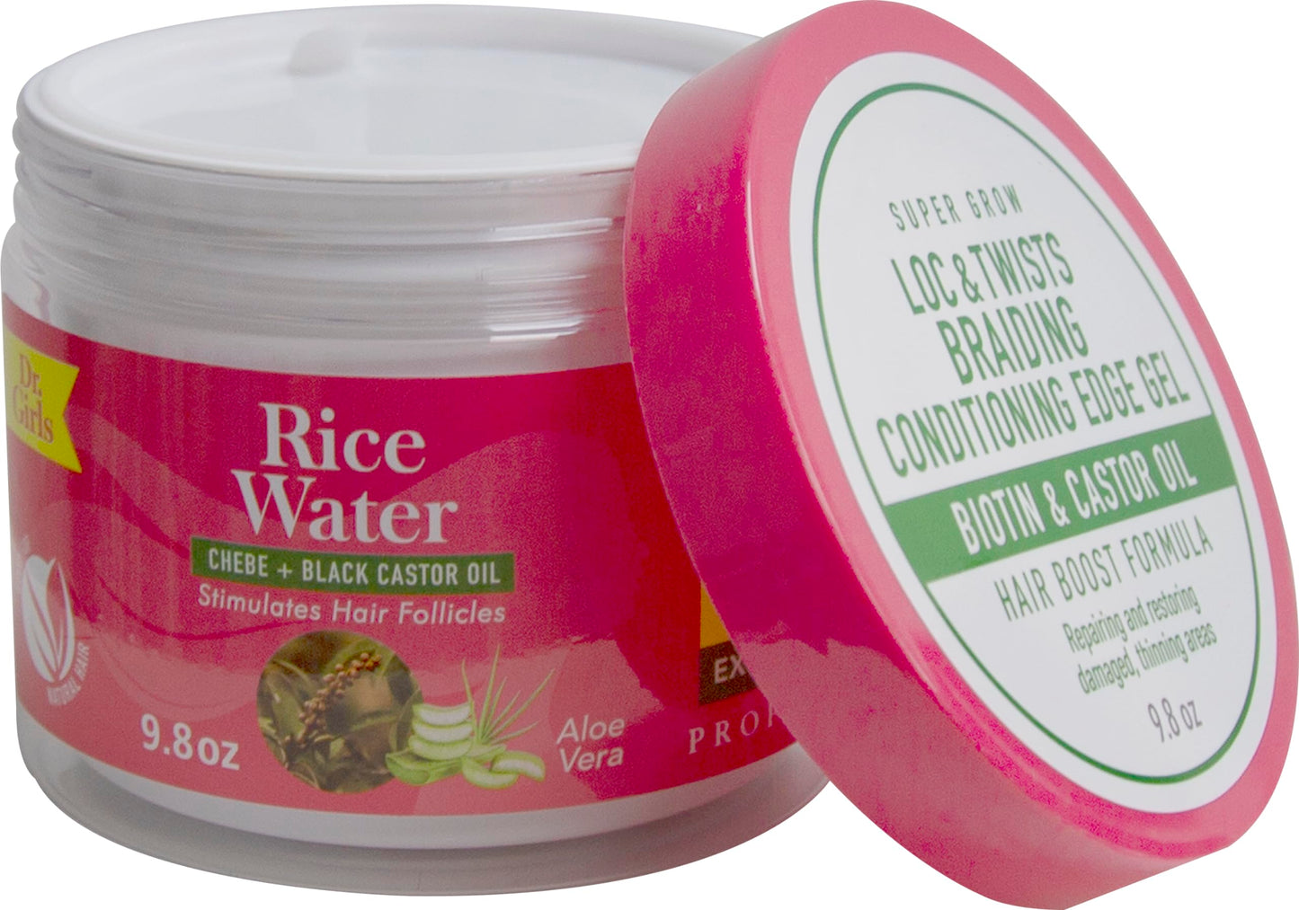 Dr Girls Locs & Twists Braiding Conditioning Edge Gel/Chebe and Black Castor Oil/ 9.8oz/ 48 Hours Hold Beauty & Personal Care Dr.Girls
