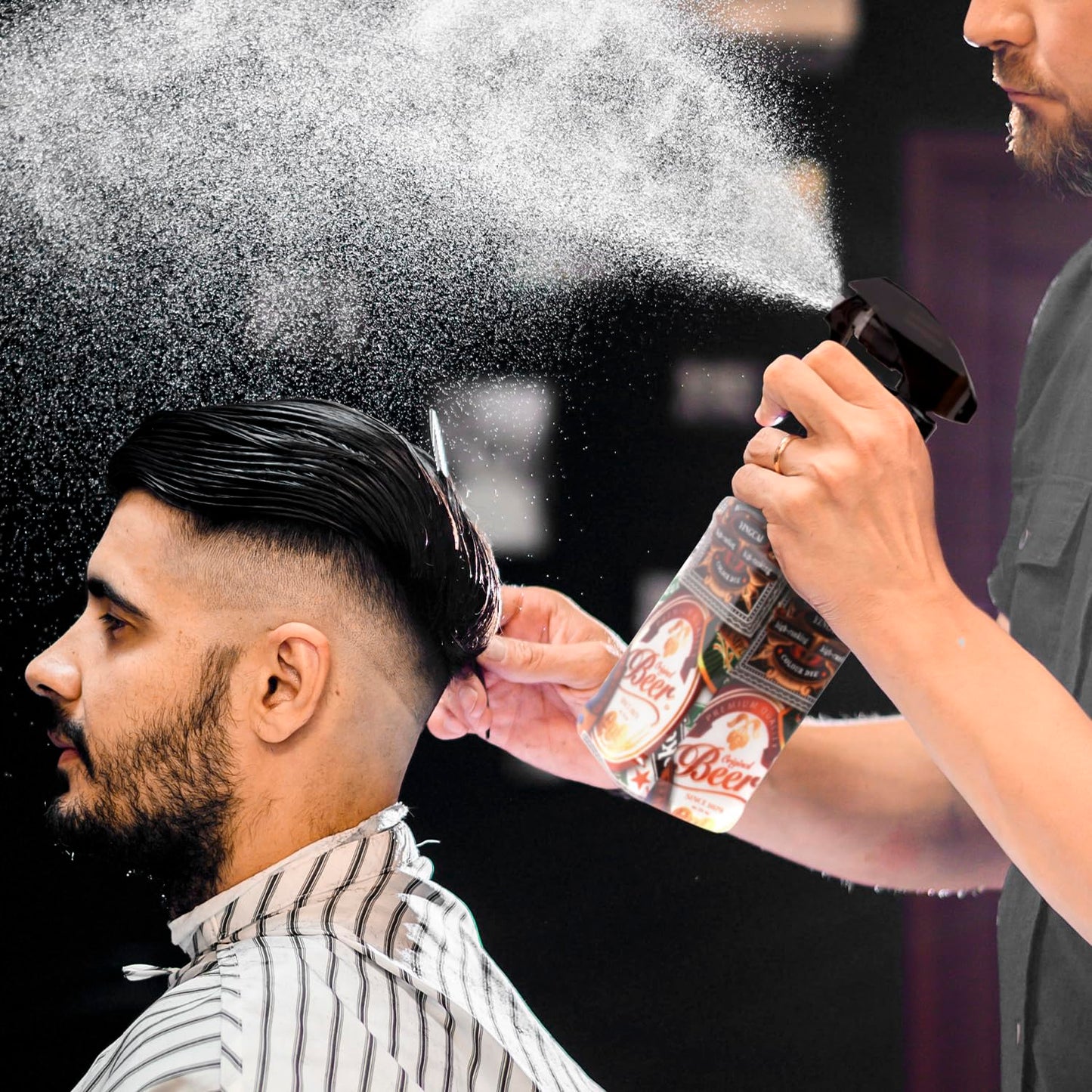 STUDIO LIMITED Barber Spray Bottle Barber Stylist Fine Mist Sprayer Refillable Hair Spray Bottles Mist (Beer 500ml/16.9oz) Beauty & Personal Care STUDIO LIMITED