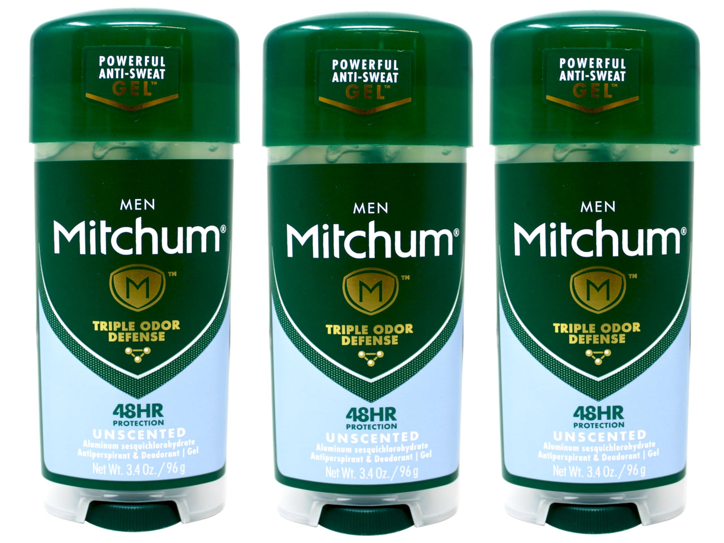 Mitchum Advanced Control Unscented Gel, Anti-Perspirant & Deodarant 3.4 oz (Pack of 3) Beauty and Personal Care Mitchum