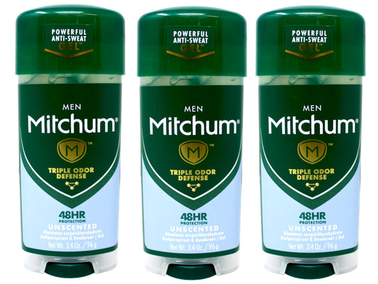 Mitchum Advanced Control Unscented Gel, Anti-Perspirant & Deodarant 3.4 oz (Pack of 3) Beauty and Personal Care Mitchum