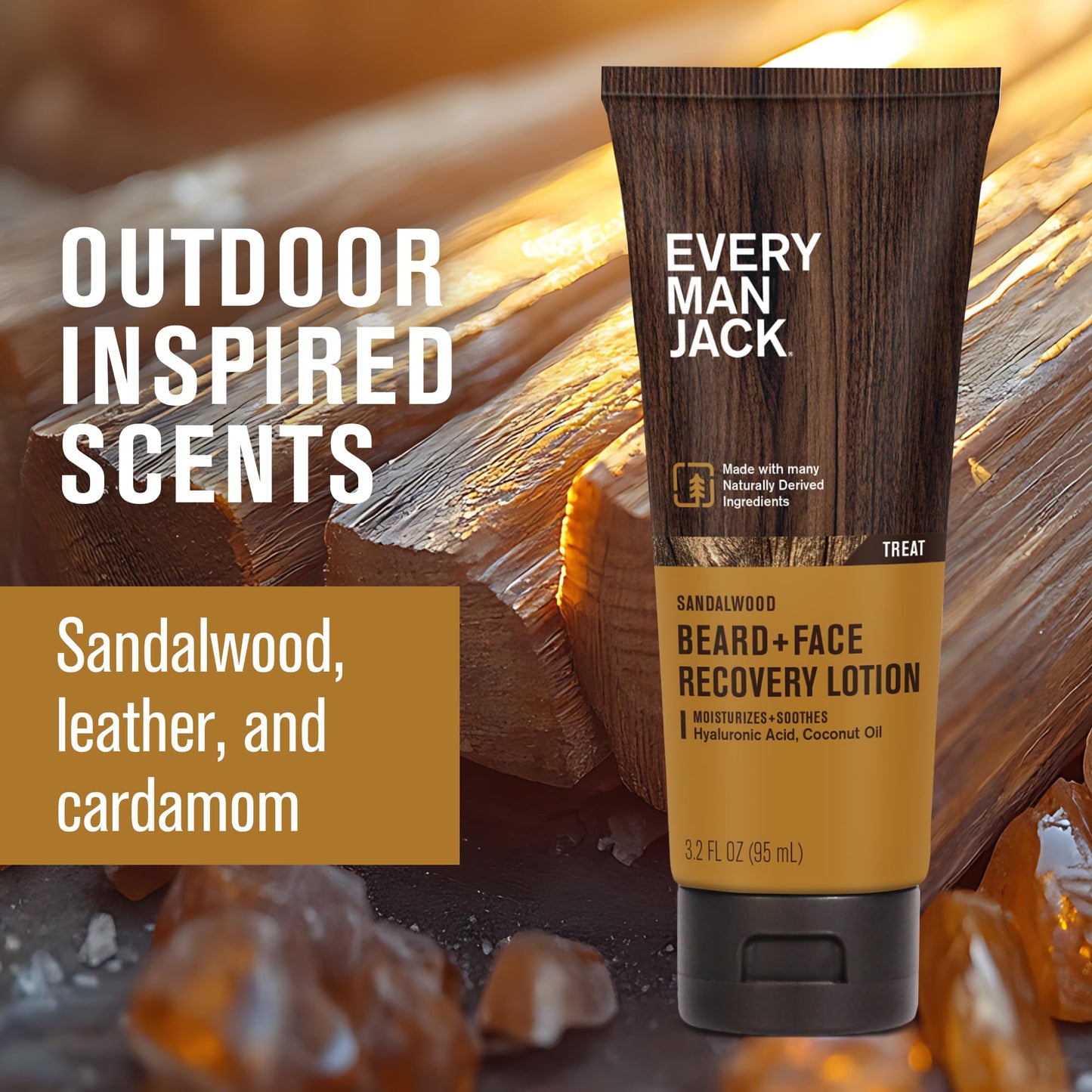 Every Man Jack Beard + Face Recovery Lotion-Moisturizes Relieves Dry Skin and Beard Itch - Light Sandalwood Scent-Made w/Naturally Derived Ingredients Beauty and Personal Care Every Man Jack