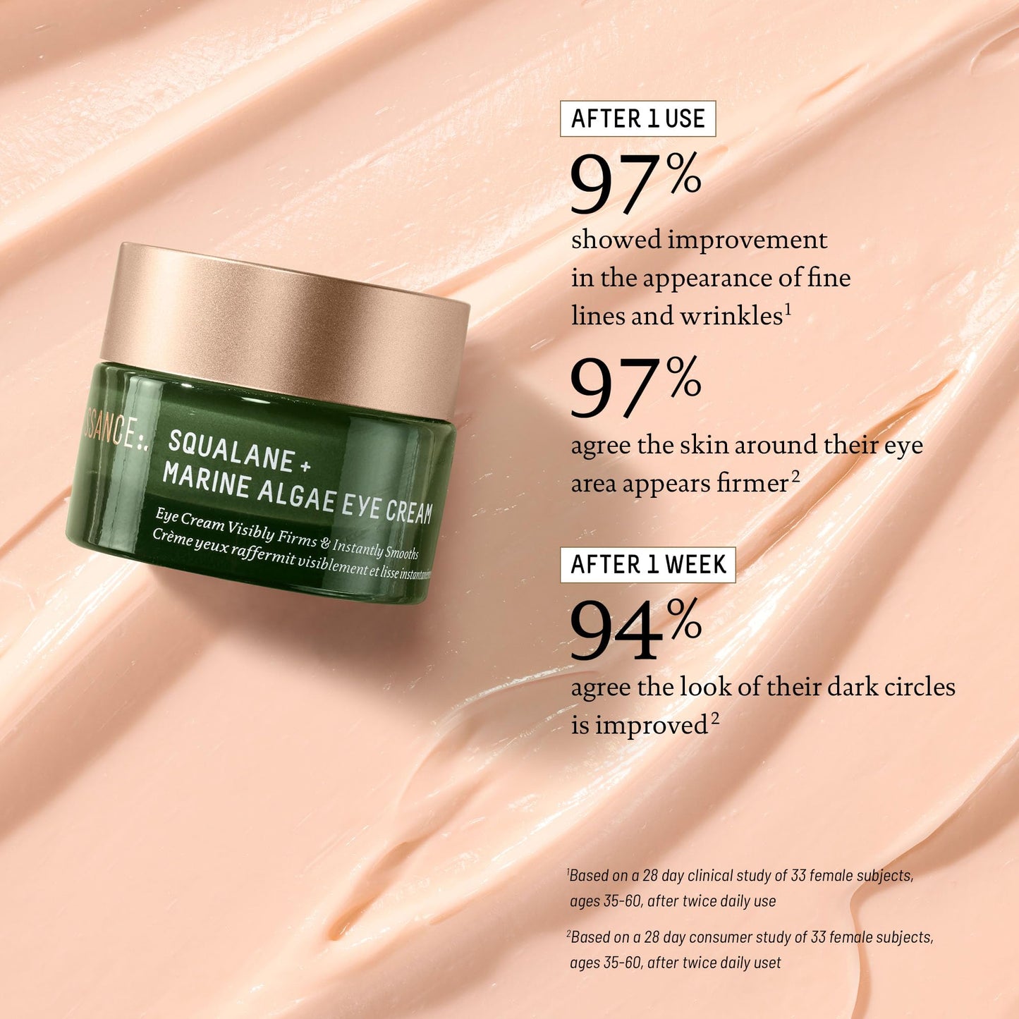 BIOSSANCE Squalane and Marine Algae Eye Cream - Anti-Aging Under Eye Cream for Fine Lines, Wrinkles, and Puffiness - Hydrating & Lifting Formula Beauty & Personal Care BIOSSANCE