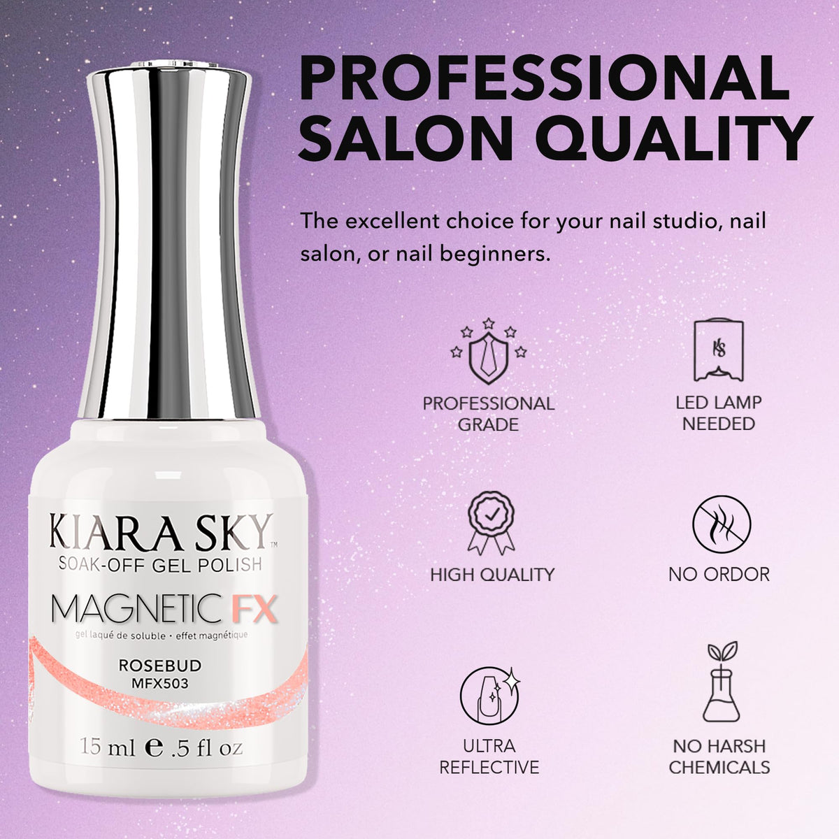 KIARA SKY Cat Eye Gel Nail Polish 15ml | Rose Gold Pink Magnetic FX Cat Eye Gel Polish Soak Off | UV LED Nail Lamp| Metallic Velvet Cat Eye Gel Polish