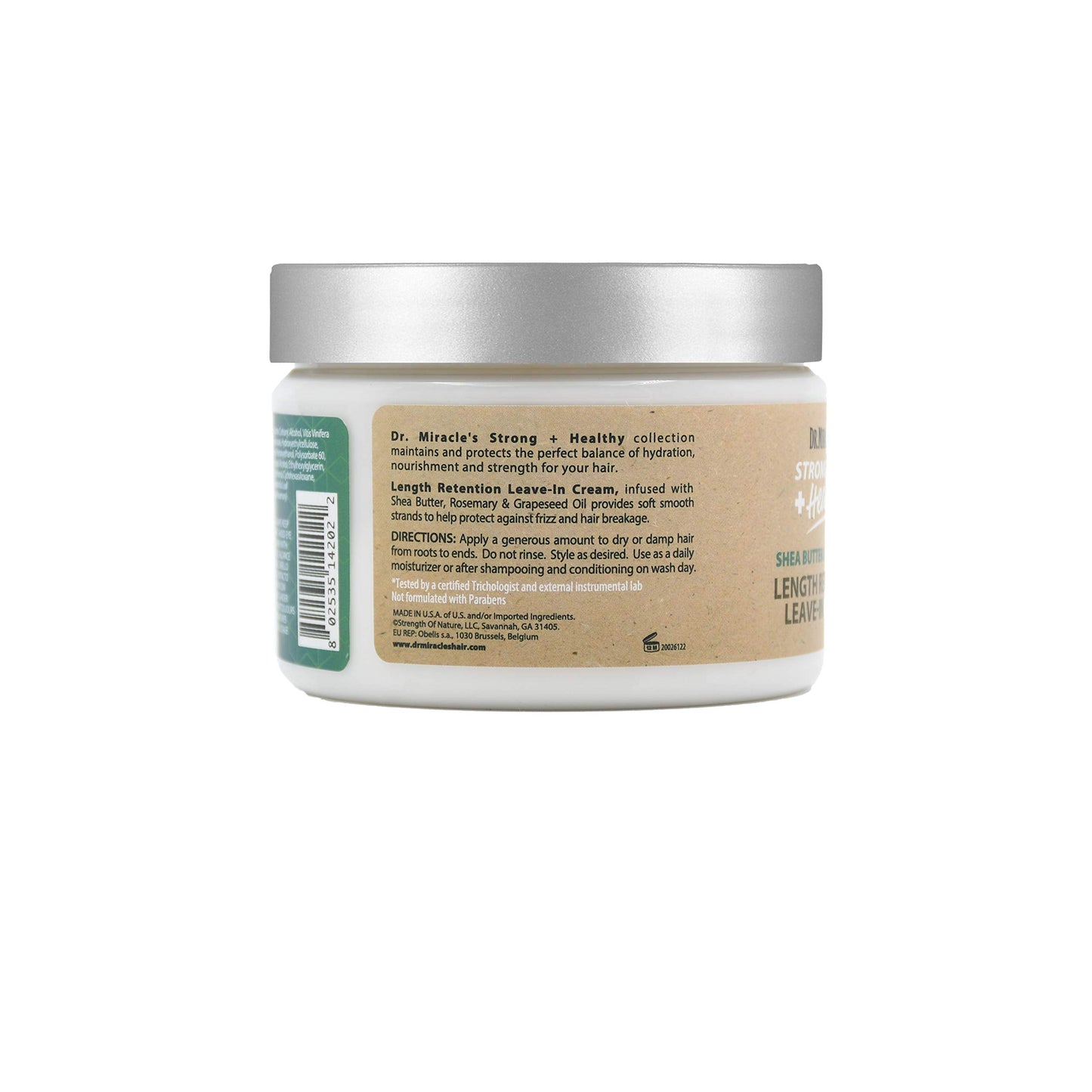 Dr.Miracle's Strong & Healthy Length Retention Leave In Cream. Contains Shea Butter, Rosemary and Grapeseed oil 12 oz Beauty & Personal Care Dr. Miracle's