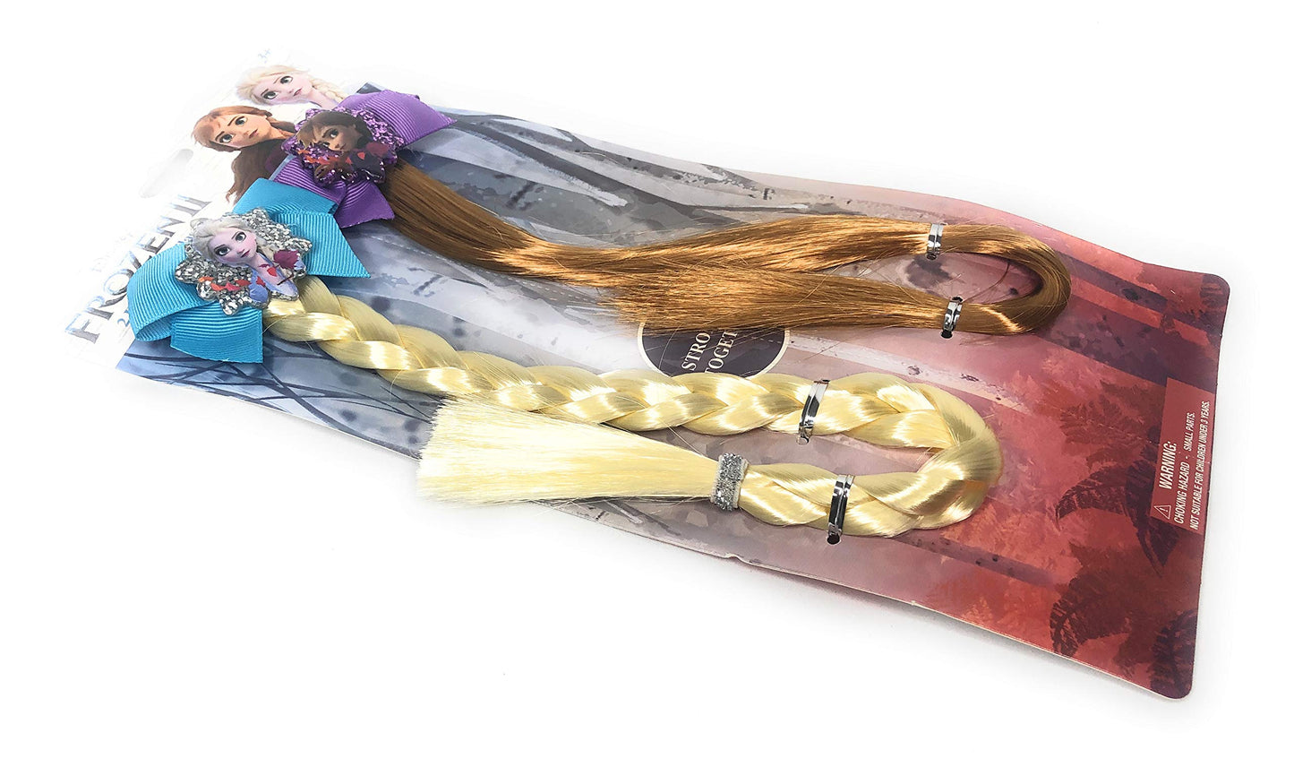 Disney Frozen II Girls Elsa & Anna Faux Hair Clip Set (2-Pack) Beauty & Personal Care Frozen II