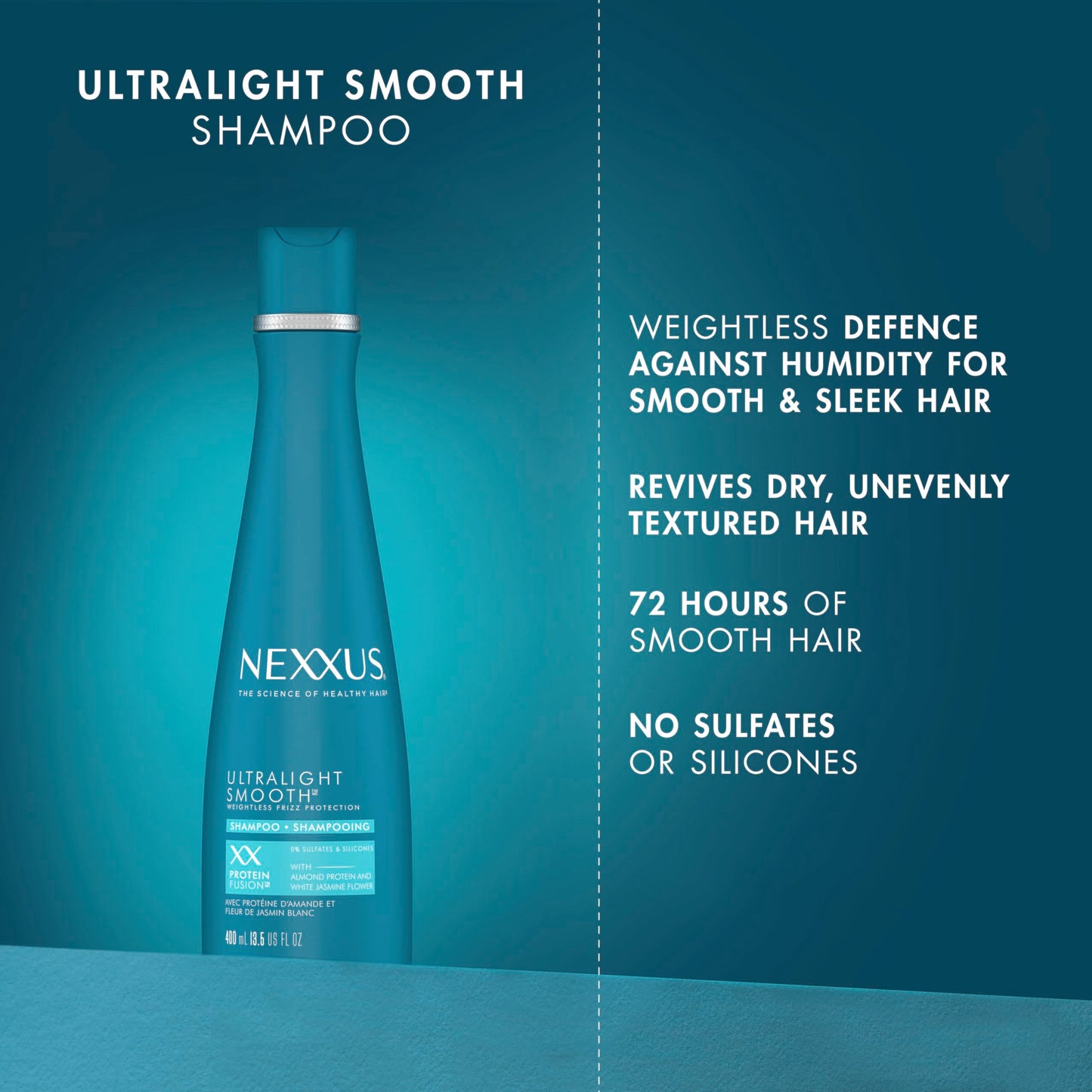 Nexxus Ultralight Smooth Shampoo for Dry and Frizzy Hair Weightless Smooth Hair Treatment to Block Out Frizz 13.5 fl oz Beauty & Personal Care Nexxus