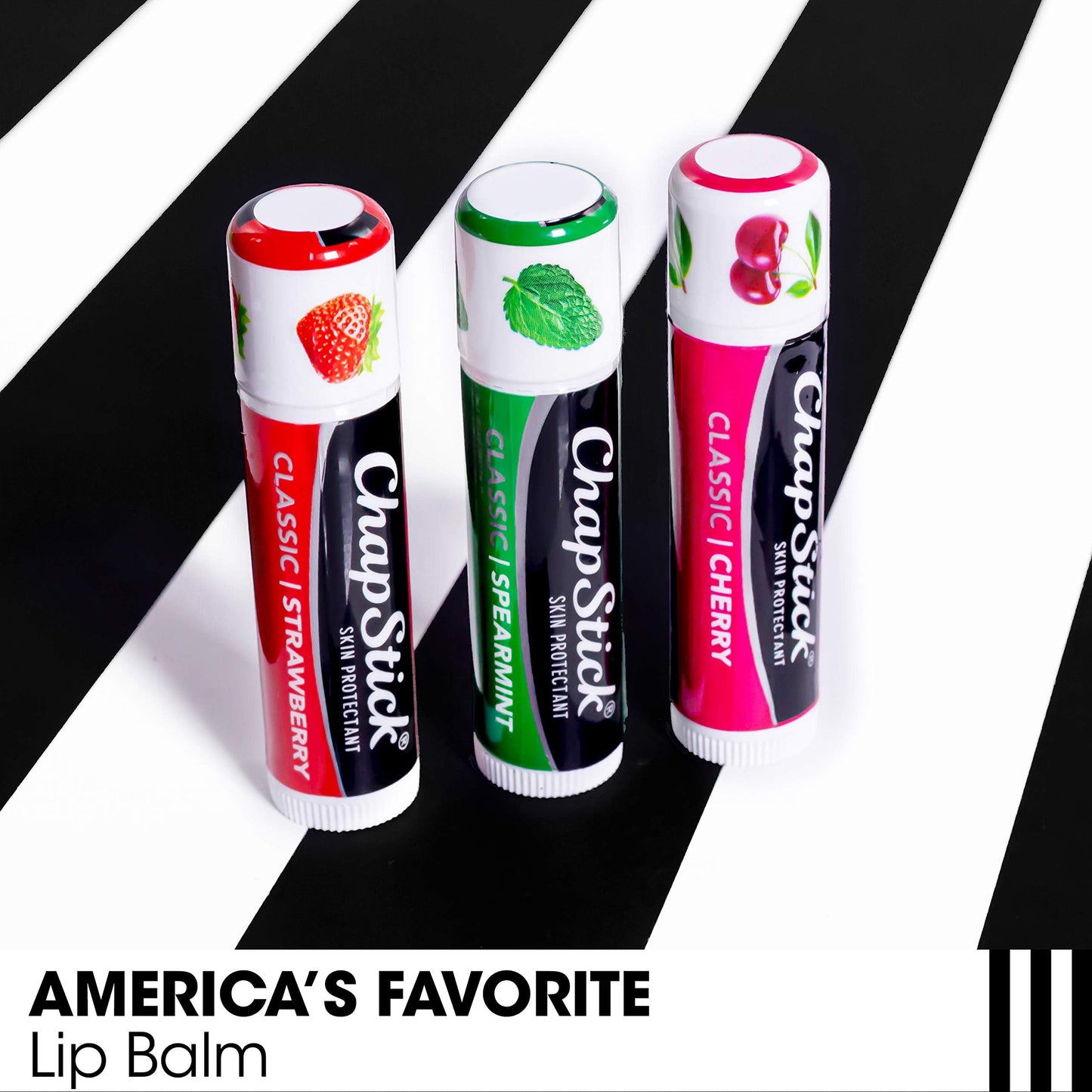 ChapStick Classic Spearmint, Cherry and Strawberry Lip Balm Tubes Variety Pack - 3 x 0.15 Oz (Pack of 12) Beauty & Personal Care ChapStick