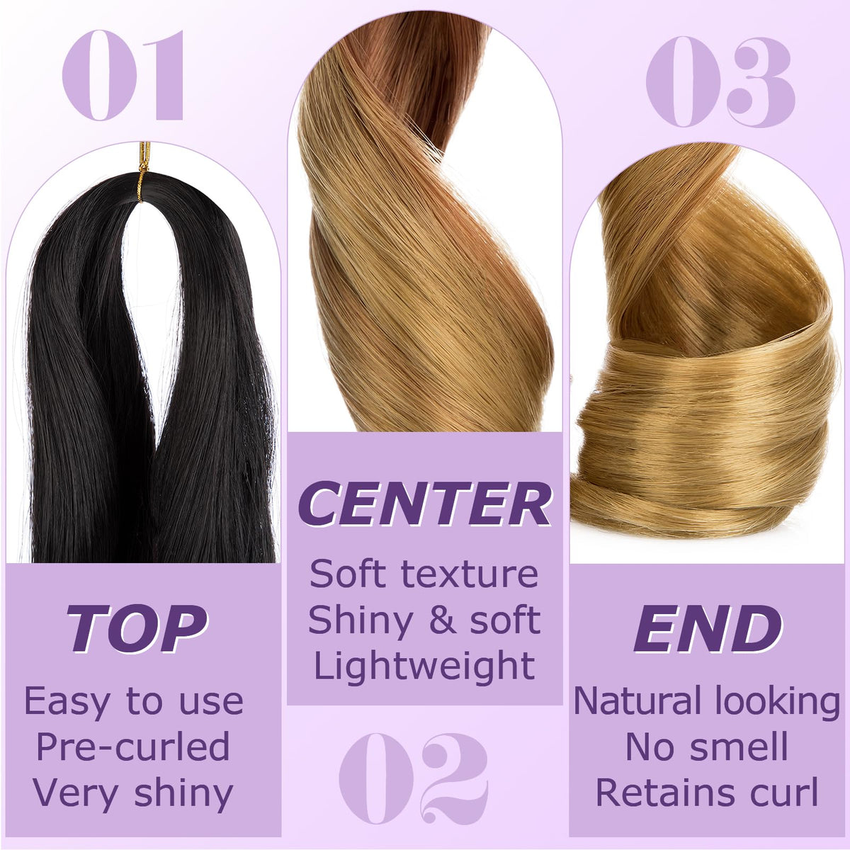 French Curl Braiding Hair 24 Inch 8 Packs - Loose Wavy Bouncy Braiding Hair - Pre Stretched Synthetic Hair Extensions for Black Women
