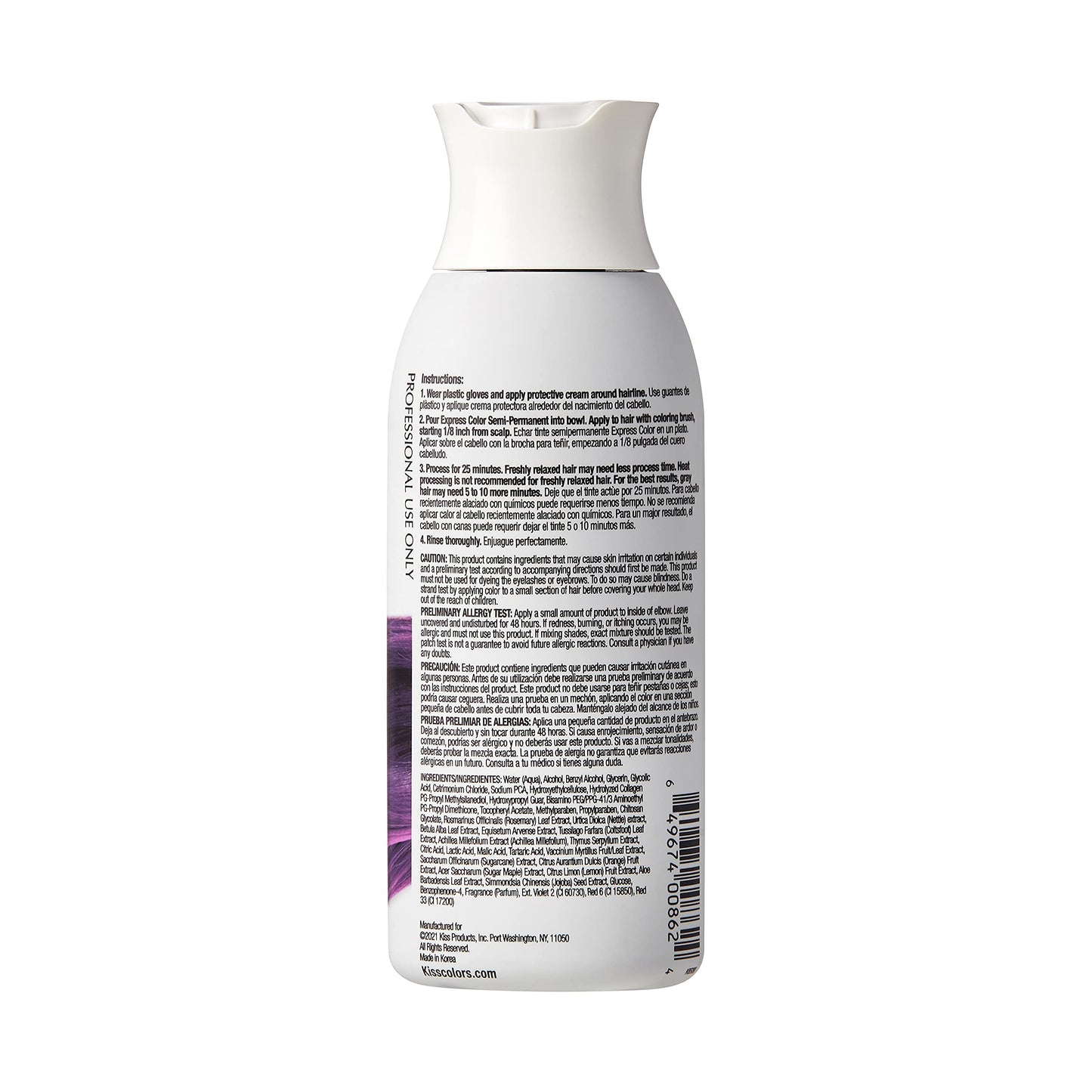 Kiss Express Semi-Permanent Hair Color - Vivid, Highly Pigmented Dye for Vibrant Hair, Gentle Formula, Gray Coverage, pH Balanced, 23 Intermixable Beauty & Personal Care KISS