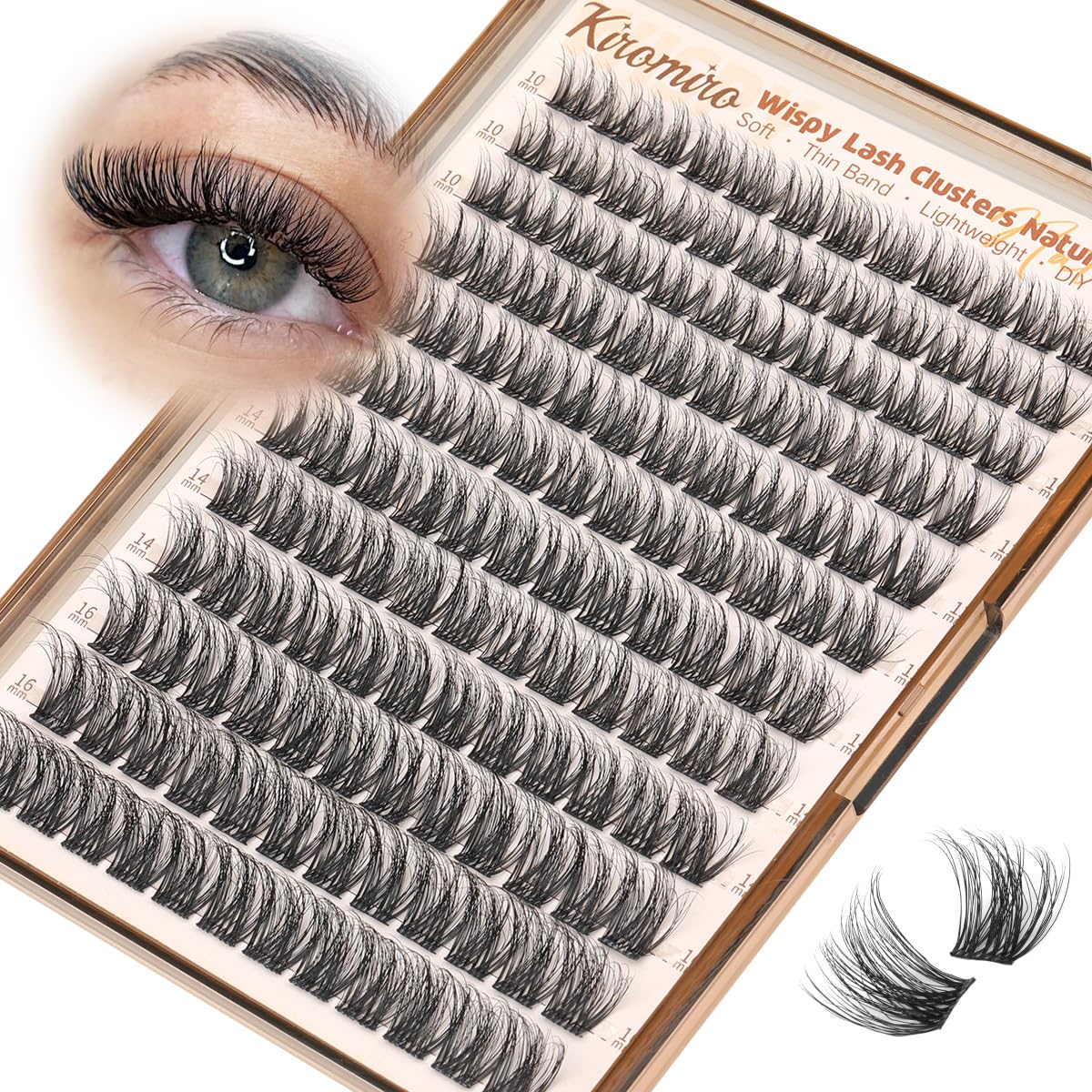 Wispy Lash Clusters Natural Eyelashes Clusters 10-16mm Fluffy Cluster Lash Extensions 144pcs Wispies Cluster Eyelashes DIY Individual Lash with Thin Beauty and Personal Care Kiromiro Default Title