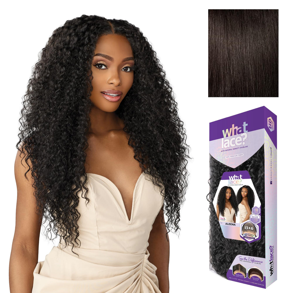 Sensationnel What Lace 13x6 Wig-Aleena, 2 DARKBROWN