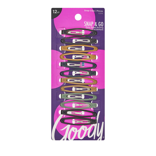 Goody Snap & Go Epoxy Contour Clips, 12 Count, Assorted Colors, Snap Clips, Suitable for All Hair Types, Pain-Free Hair Accessories for Women, Men Beauty & Personal Care GOODY