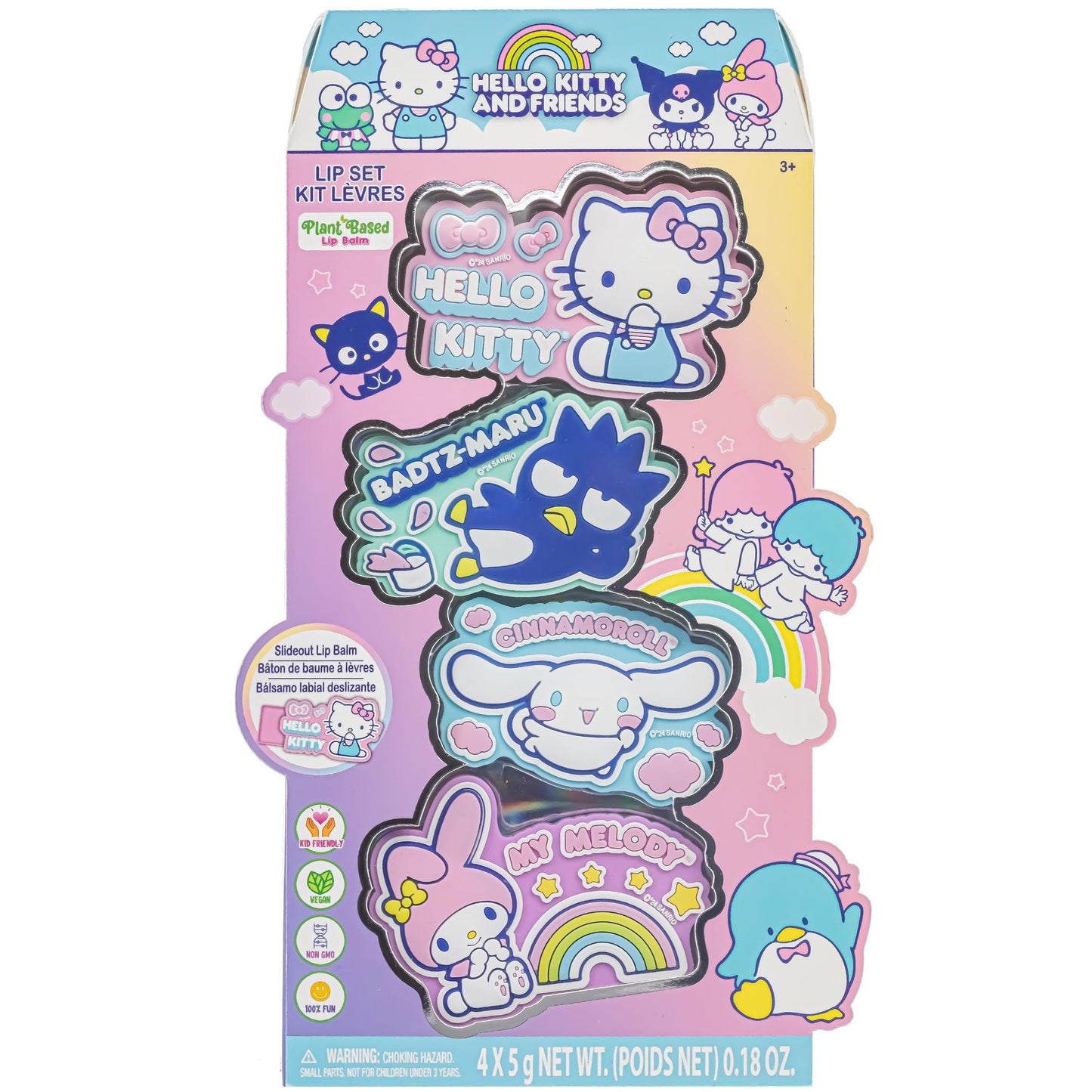 Hello Kitty And Friends - 4pk Slide Out Lip Gloss Set on Box Beauty & Personal Care Hello Kitty