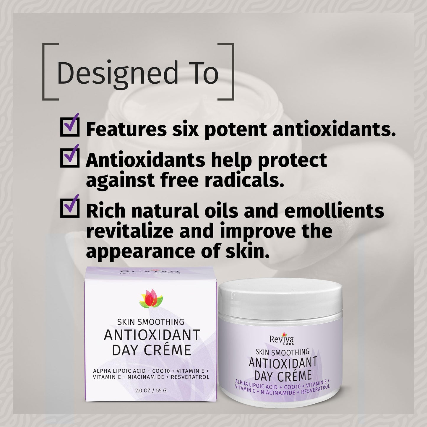 Reviva Labs Antioxidant Skin Smoothing Day Cream 2 Ounce Beauty & Personal Care Reviva Labs
