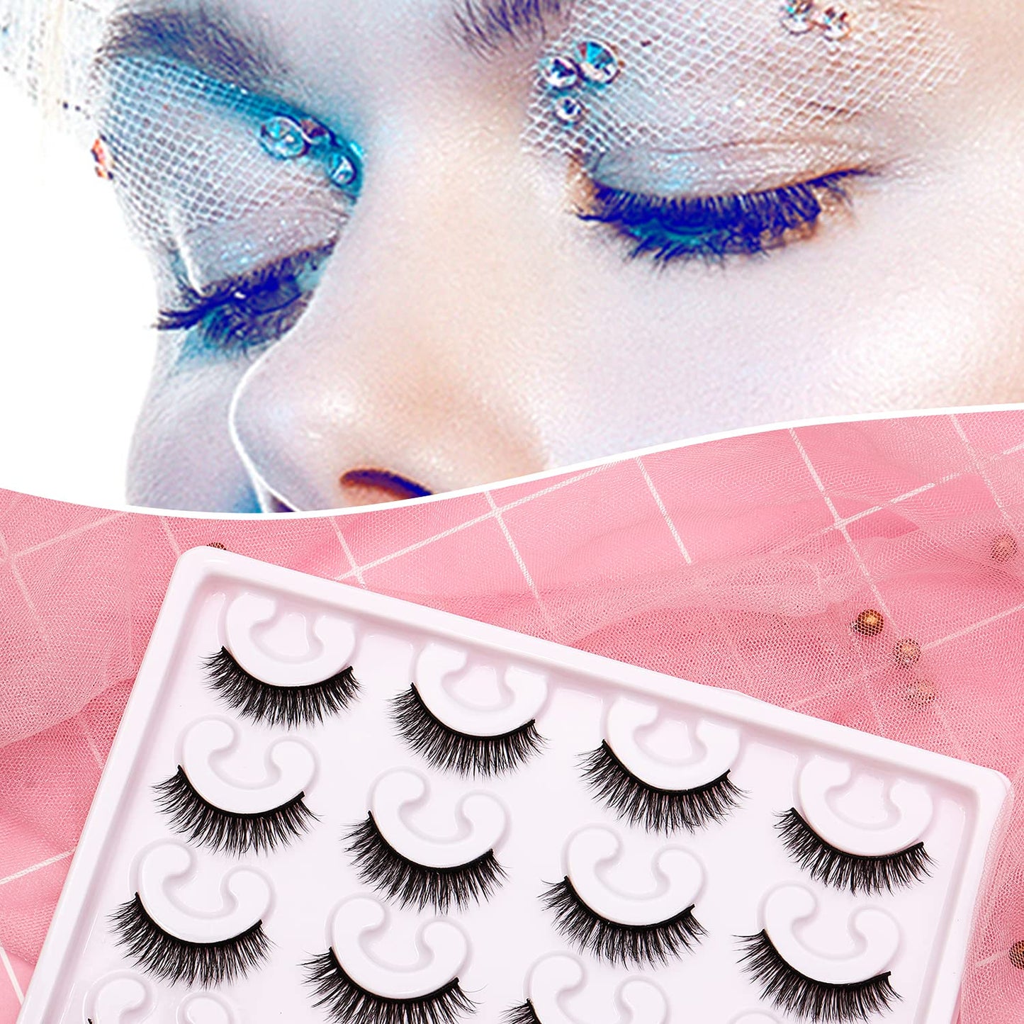False Lashes Natural Look 6D Thick Faux Mink Lashes 10 Pairs 100% Handmake Reusable Fluffy Volume Full Strip Eye Lashes Beauty & Personal Care Tumzzle
