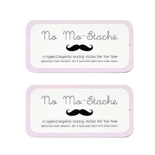 No Mo-Stache 2 Pack Wax Strips - 40 Count Value Pack Waxing Strips for Long Term Hair Waxing Beauty & Personal Care No mo-stache