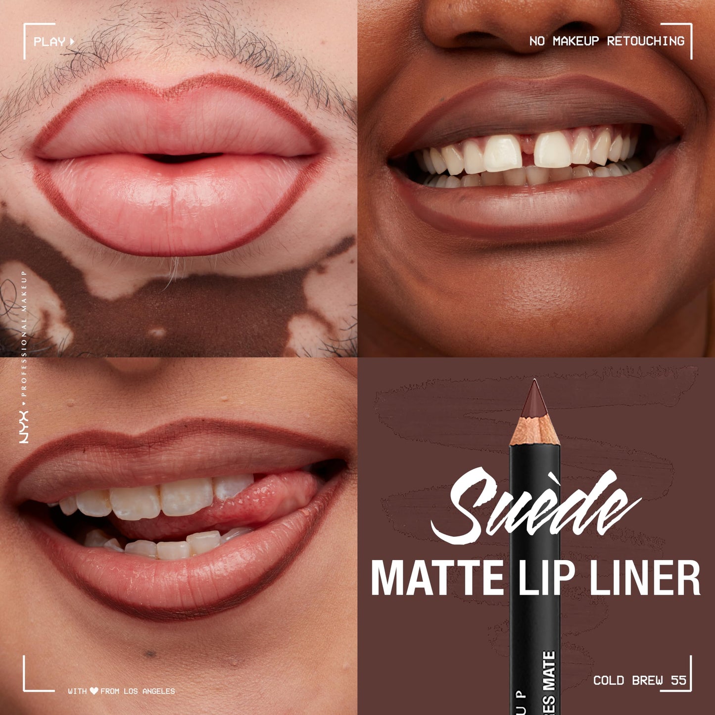 NYX PROFESSIONAL MAKEUP Suede Matte Lip Liner, Velvety-Smooth, Long-Lasting Formula For A Defined Lip Makeup Look - Cold Brew (Brown) Beauty & Personal Care NYX PROFESSIONAL MAKEUP