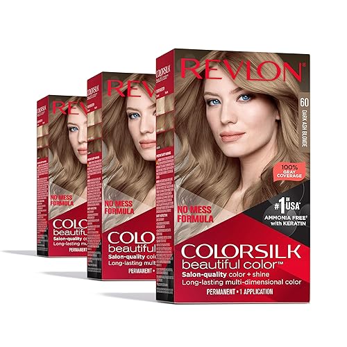 Revlon Colorsilk Beautiful Color Permanent Hair Color, (OLD VERSION) 60 Dark Ash Blonde (Pack of 3) Beauty & Personal Care REVLON