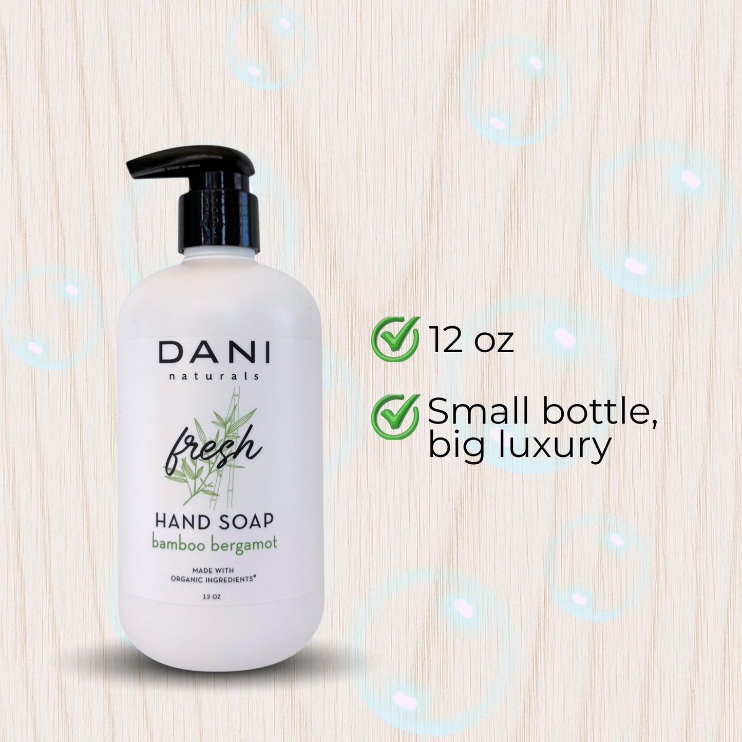 DANI Naturals Bamboo Bergamot Hand Soap, 12 fl oz, Vegan, Non-Toxic, Made in USA Beauty & Personal Care DANI
