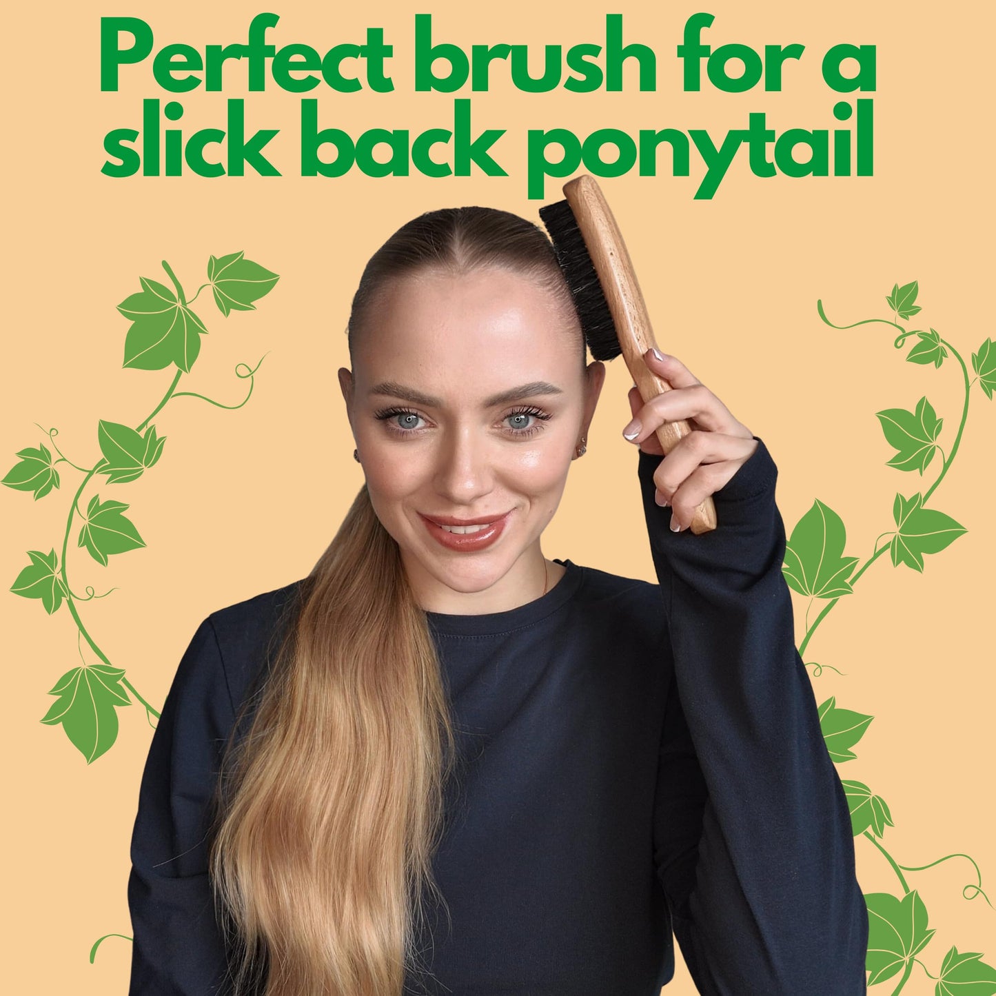 GranNaturals Boar Bristle Slick Back Hair Brush - Soft/Medium Smoothing Hairbrush to Style, Polish, & Lay Hair Down Flat to Create a Sleek Frizz Free Beauty & Personal Care GranNaturals