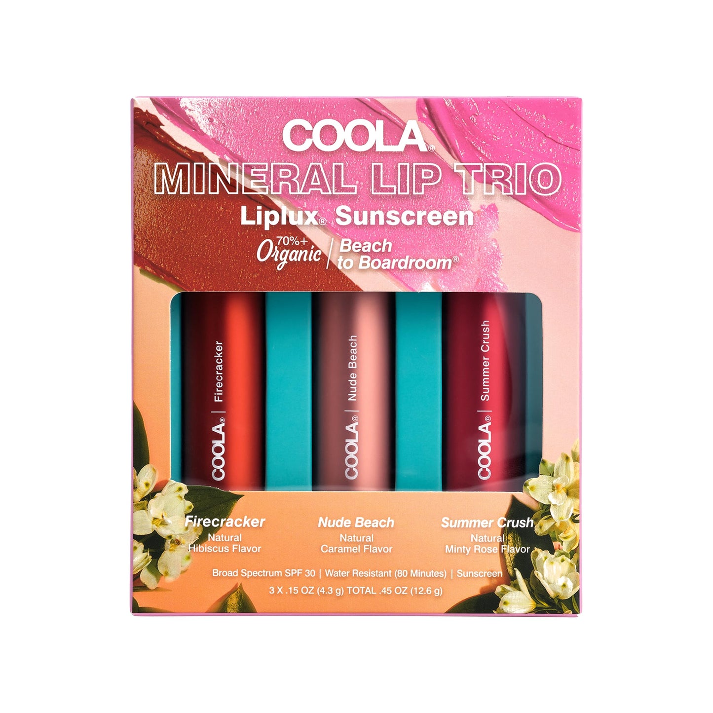 COOLA Organic Tinted Lip Balm & Mineral Sunscreen with SPF 30, Dermatologist Tested Lip Care for Daily Protection, Vegan, Variety Pack, 0.15 Oz Each Beauty & Personal Care COOLA