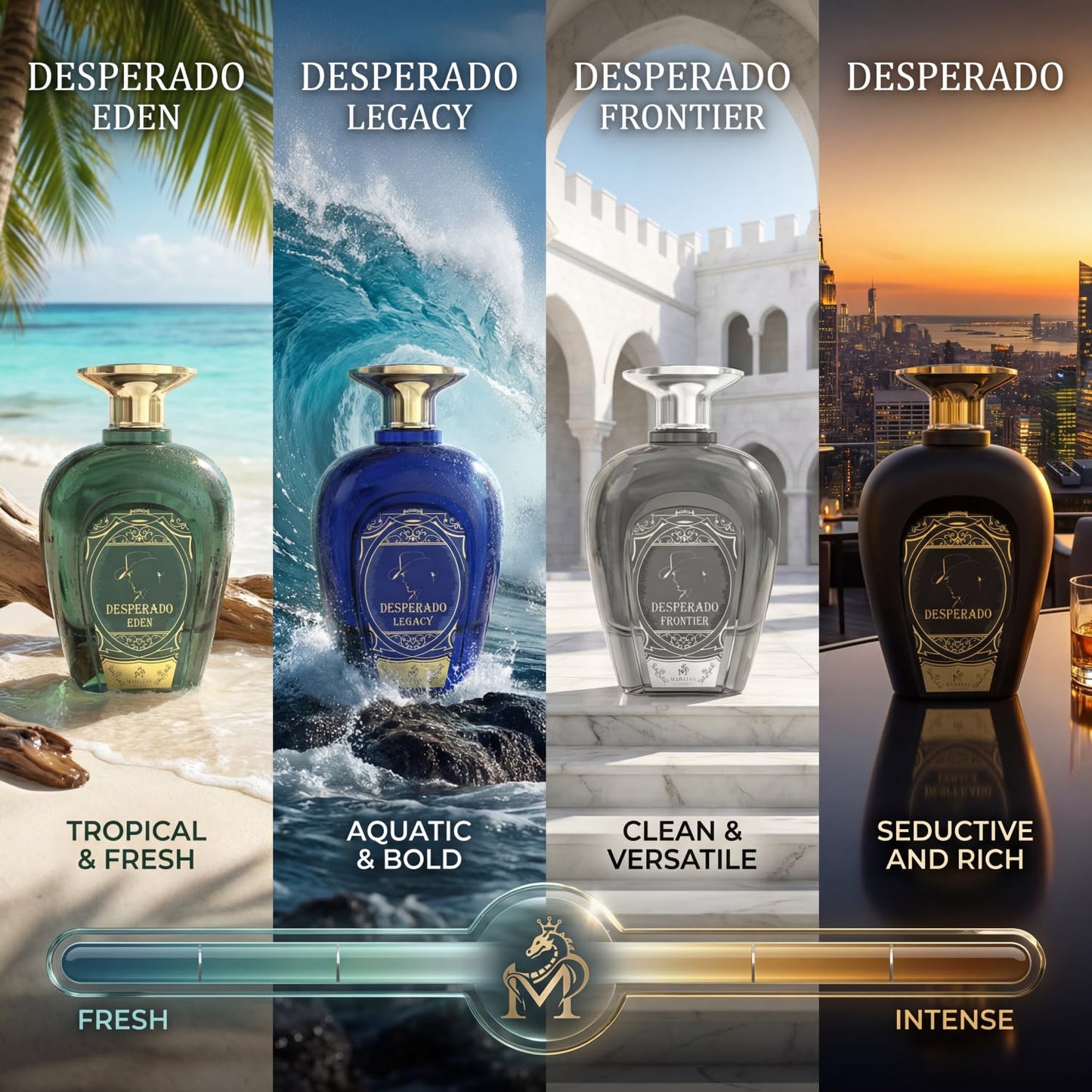 Mahajan Desperado Eau de Parfum - Powerful & Seductive Men’s Cologne - Spicy, Woody, & Sweet Fragrance for Day & Night - Long-Lasting Luxury Perfume Beauty & Personal Care Mahajan