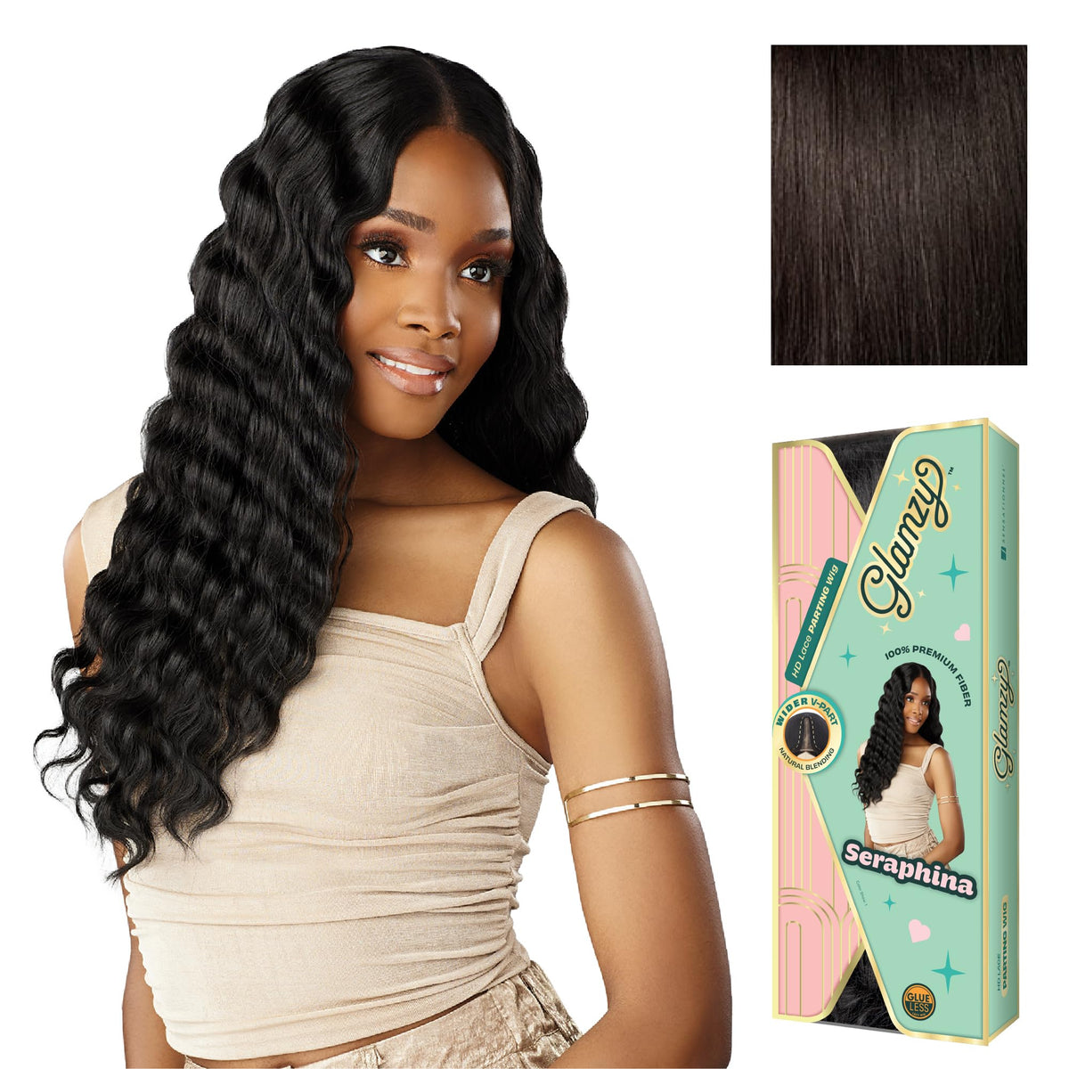 Sensationnel Glamzy Lace Part Wig-Seraphina, 2 DARKBROWN
