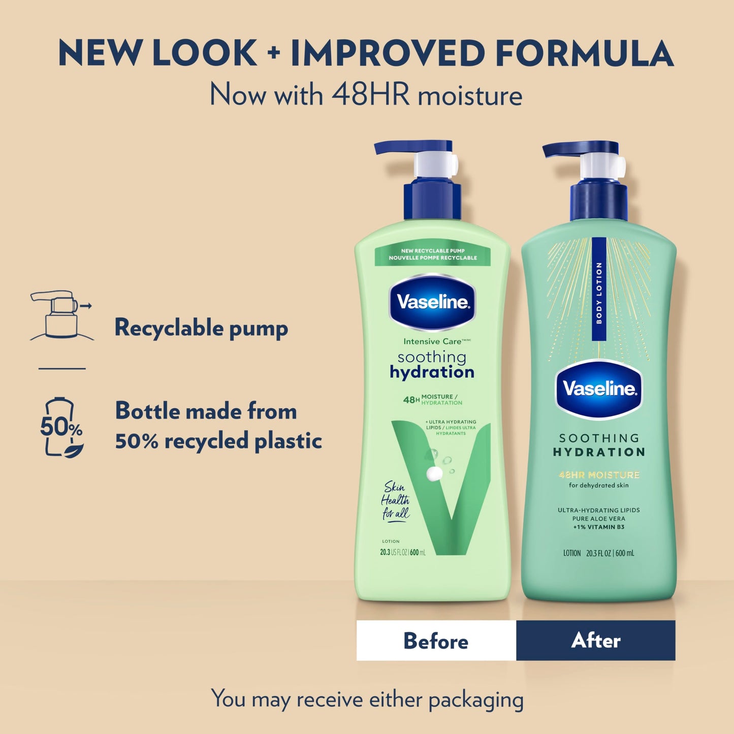 Vaseline Soothing Hydration Body Lotion Soothing Hydration for Dry Skin with Ultra-Hydrating Lipids + 1% Aloe Vera Extract to Refresh Dehydrated Skin Beauty & Personal Care Vaseline