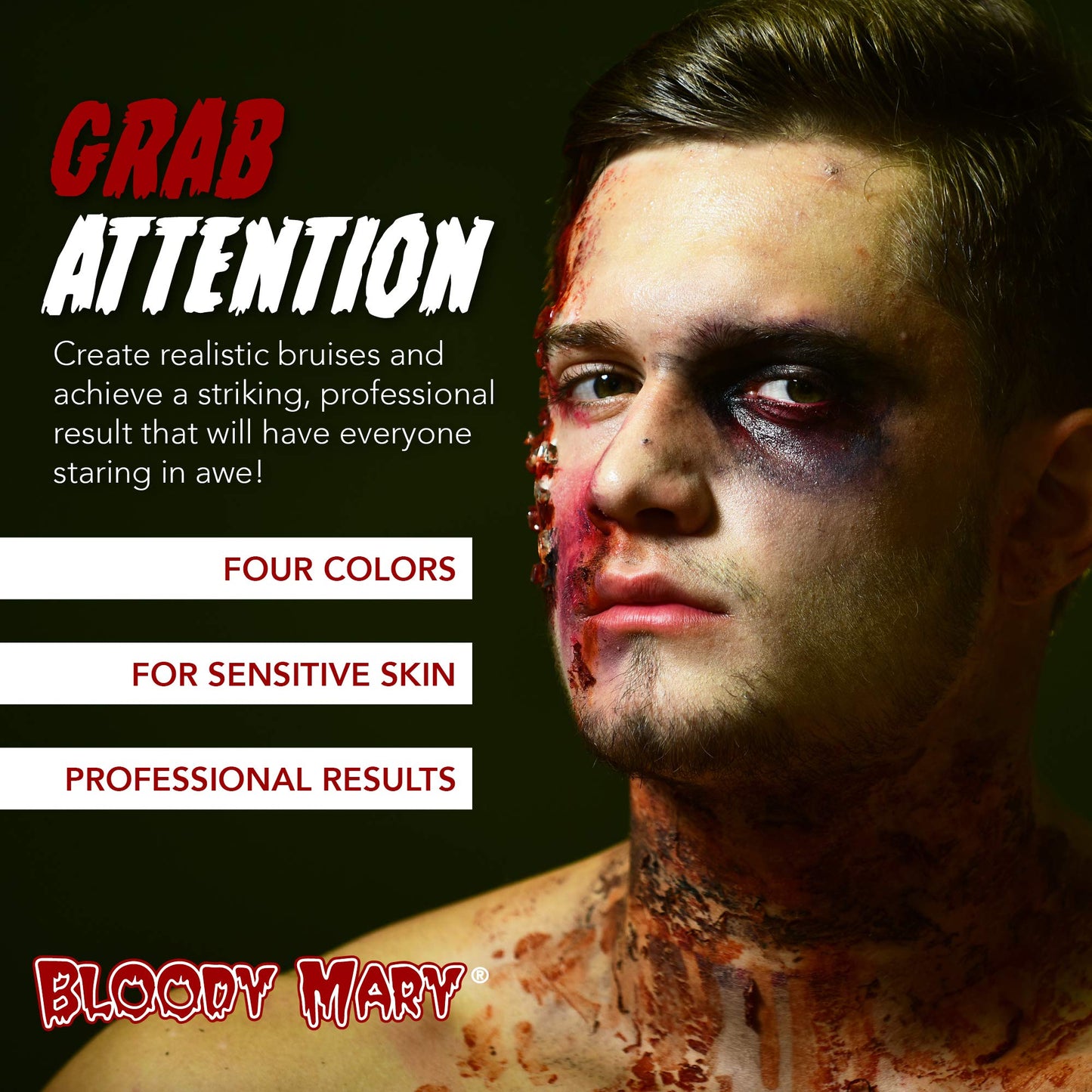 Bloody Mary, Special Effects Bruise Makeup Kit By Bloody Mary - Theatrical & Halloween Bruising Palette - SFX Fake Bruise Wheel For Fresh, Black Beauty & Personal Care Bloody Mary
