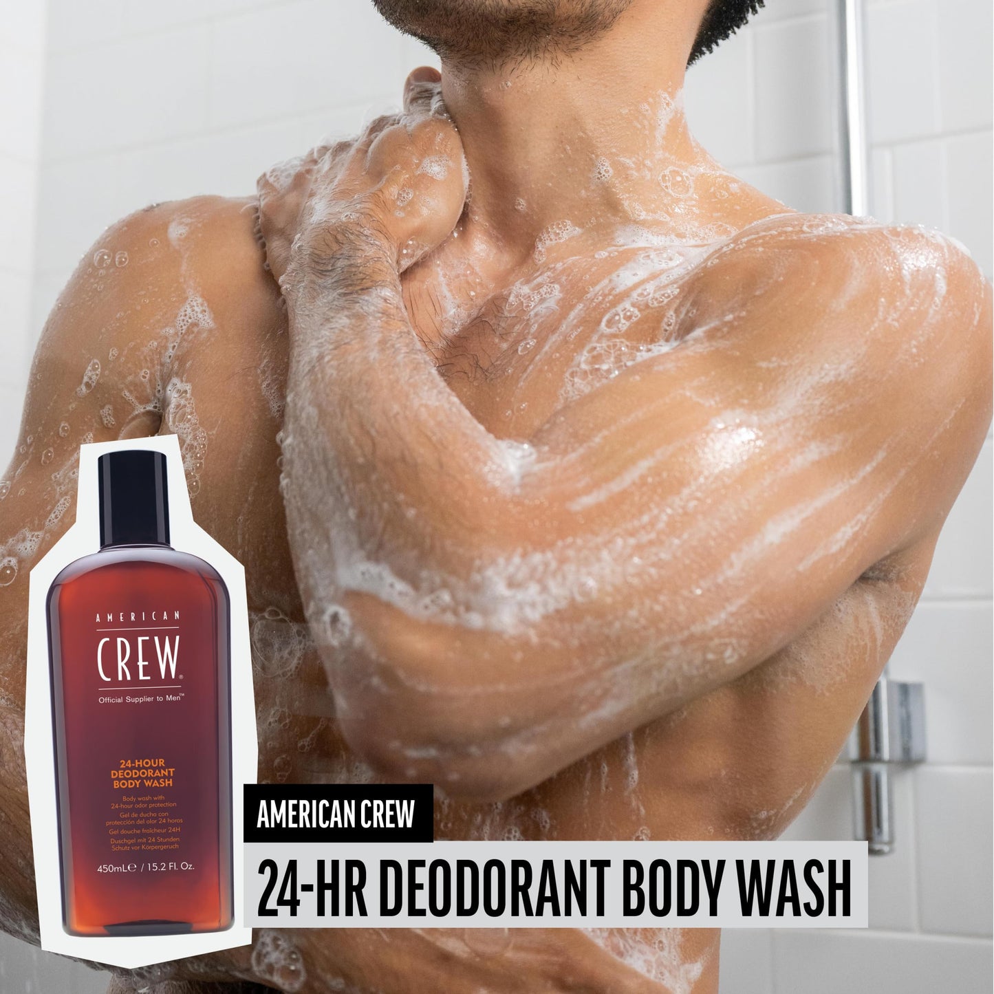 American Crew Men's Body Wash & Deodorant, 24-Hour Odor Protection with Silver Citrate & Peppermint Oil, Soothing & Refreshing, 15.2 fl oz Beauty and Personal Care AMERICAN CREW