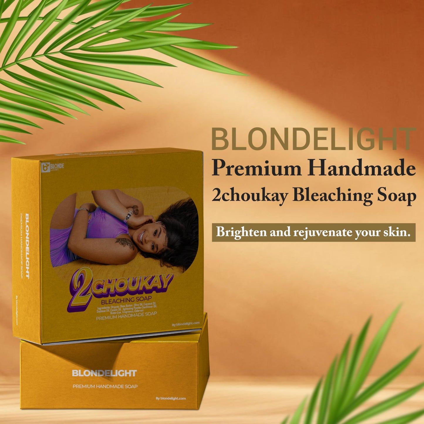 BLONDELIGHT 2Choukay Soap - Hydrating & Nourishing Face & Body Bar with Shea Butter, Coconut Oil & Olive Oil - Gentle Cleansing Soap for All Skin Beauty & Personal Care BLONDELIGHT