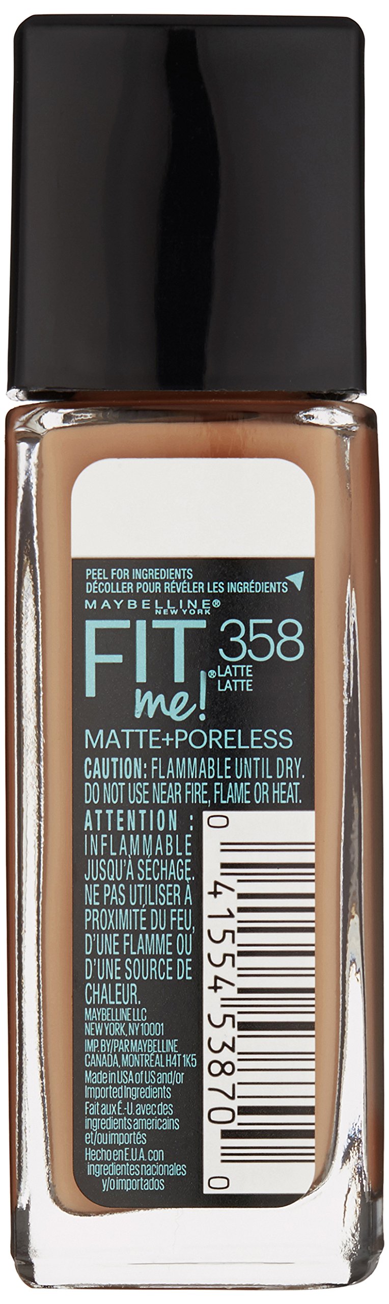 Maybelline New York Fit Me Matte Plus Pore Less Foundation, Latte, 1 Fluid Ounce Beauty & Personal Care MAYBELLINE