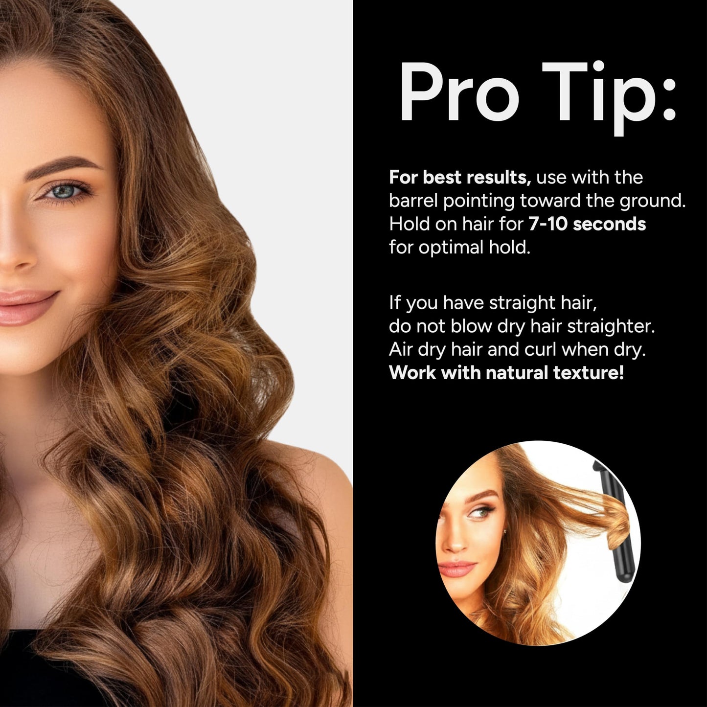 ENZO Milano 25mm (1 Inch) Analog Clipless Ceramic Curling Iron / Curling Wand Beauty & Personal Care ENZO MILANO