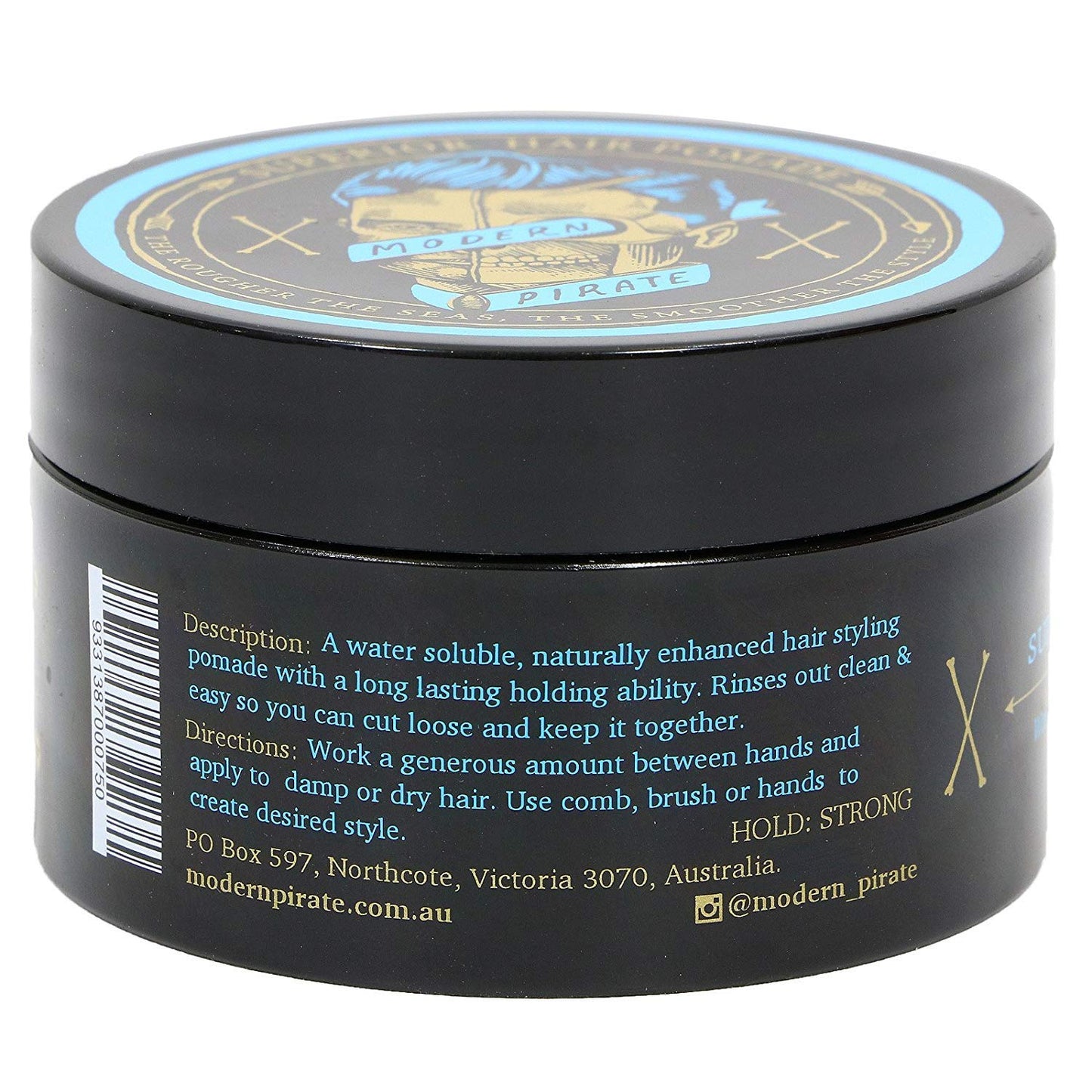 Modern Pirate Superior Hair Pomade 3.4 oz - Medium Strong Hold & Medium Shine - Water Soluble & Naturally Enhanced Beauty & Personal Care Modern Pirate