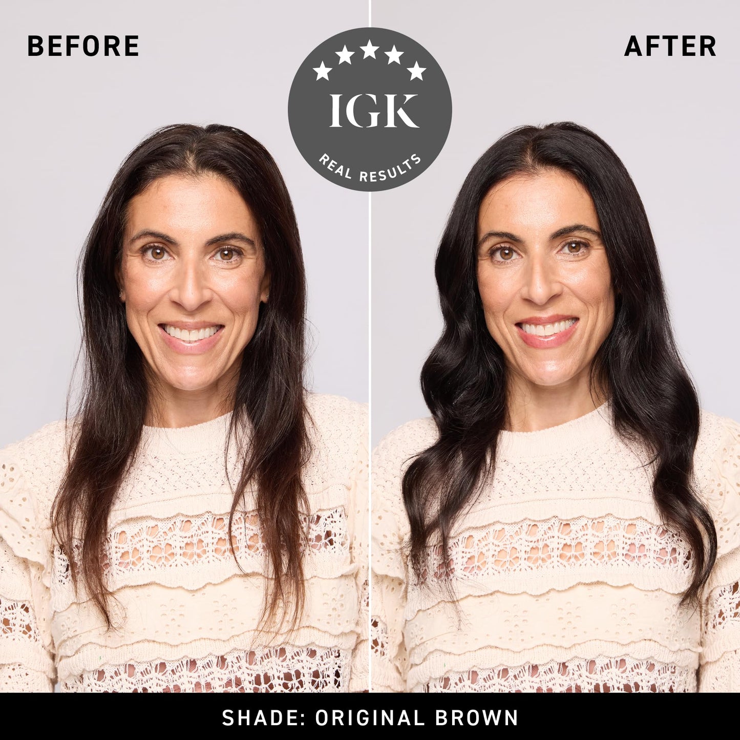 IGK Permanent Hair Dye Color Kit | 4N Original Brown - Brown Black | 100% Gray Color Coverage + Strengthen + Shine | Ammonia Free Beauty & Personal Care IGK