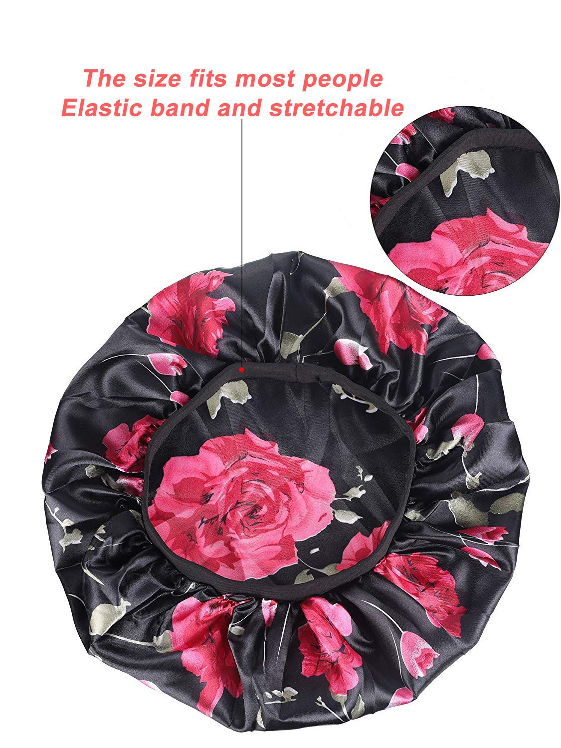 Onwon 3 PCS Satin Bonnets Night Sleep Caps Wide Band Salon Cap Soft Satin Sleeping Silk Night Sleep Hat Hair Loss Cap Sleeping Head Cover Beauty and Personal Care Onwon