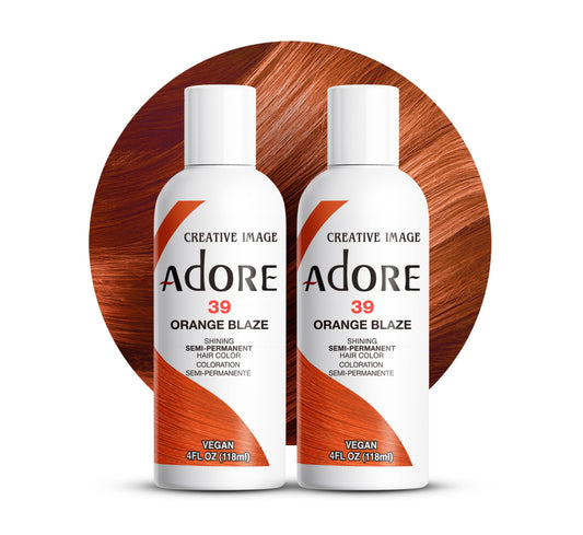 Adore Semi Permanent Hair Color (039 Orange Blaze) (2 Pack) | Vegan & Cruelty-Free Orange Hair Dye | No Ammonia, No Peroxide, No Alcohol | 4 Fl Oz Beauty & Personal Care Adore