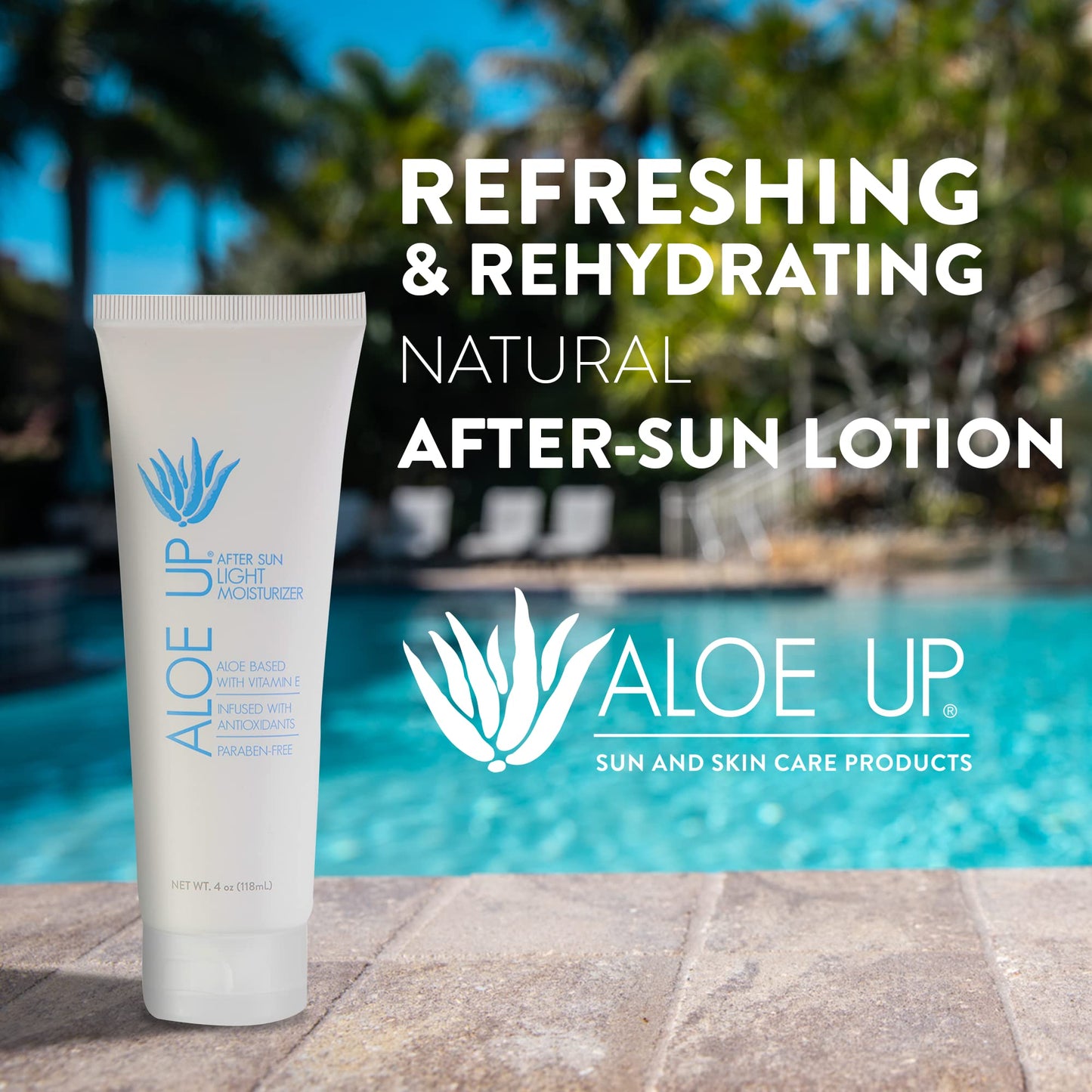 ALOE UP Spa Collection After Sun Light Moisturizer - Organic Hydrating After Sun Lotion With Aloe Vera Gel and Vitamin E - Reef Friendly - Mineral Oil Beauty & Personal Care ALOE UP