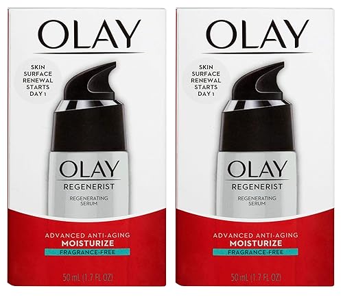 (PACK of 2) 0lay Regenerist Regenerating Serum FRAGRANCE-FREE, 1.7 Fl Oz (50 ml) EACH - Advanced Anti-Aging Moisturizer Beauty & Personal Care Olay