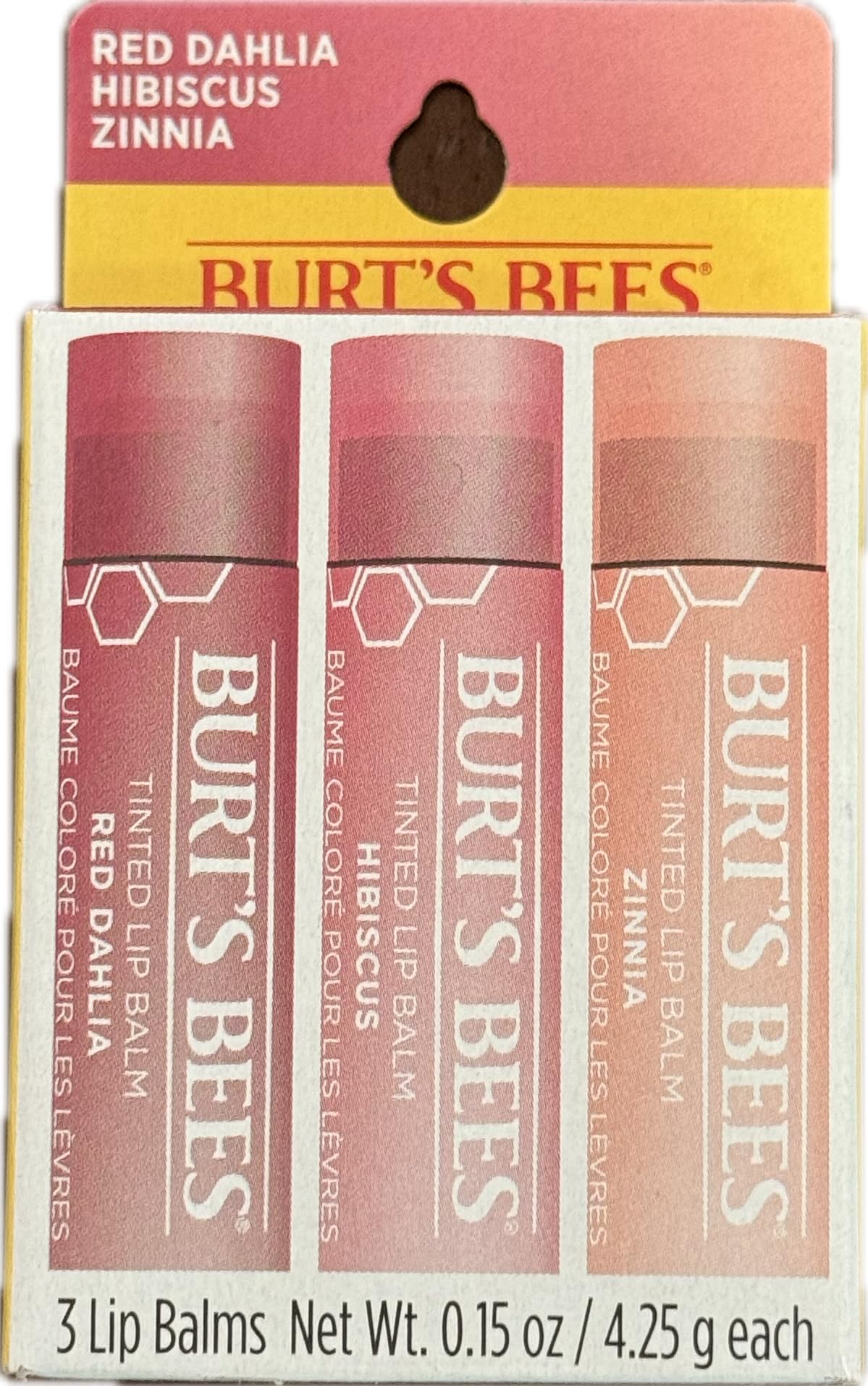 Burt's Bees Tinted Lip Balm | 3 Lip Balms - Red Dahlia, Hibiscus, Zinnia Beauty & Personal Care Burt's Bees