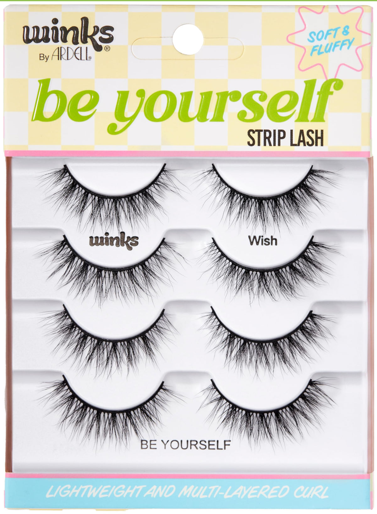 Ardell Winks Be Yourself Lashes - Wish Style, Black Strip Lashes for Dramatic Doll Eye Effect, Full Volume, Natural Look False Eyelashes, 4-Pack Beauty & Personal Care Ardell