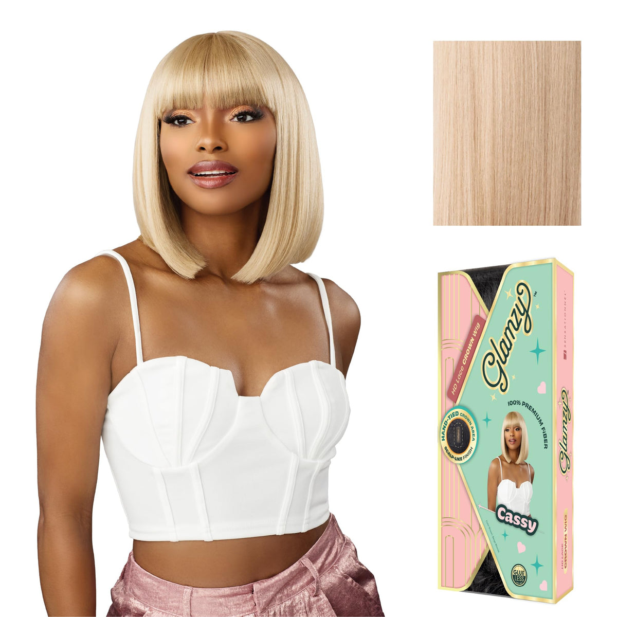Sensationnel Glamzy Lace Crown Wig-Cassy, PEARLBLONDE