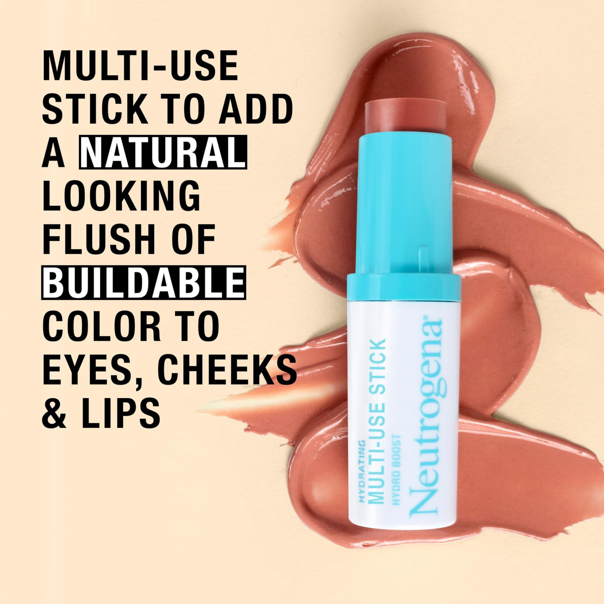 Neutrogena Hydro Boost Hydrating Multi-Use Makeup Stick with Hyaluronic Acid, Gentle Multi-Use Colored Makeup Balm to Brighten Lips, Cheeks & Eyes Beauty & Personal Care Neutrogena