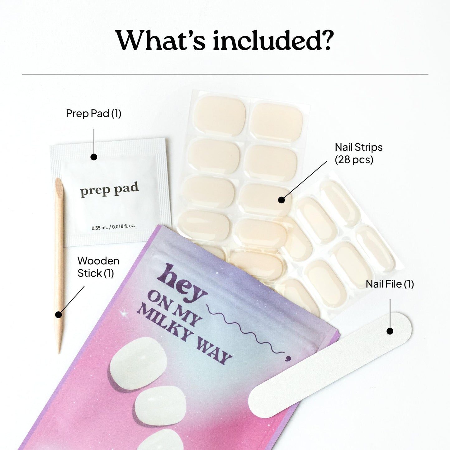 Heyhae Semi Cured Gel Nail Strips | No LED Lamp Needed | White, Jelly | Easy Apply & Remove, Salon Quality | Includes 28 Strips, 2 Prep Pads, Nail Beauty and Personal Care heyhae