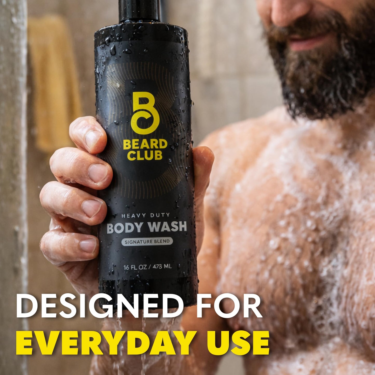 The Beard Club Mens Body Wash - Heavy Duty Shower Gel for Men with Exfoliating Clean, Rich Lather & Signature Scent - Men’s Body Wash for Deep Beauty & Personal Care The Beard Club