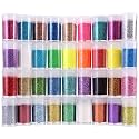 36 Colors Set, Fine Glitter for Resin, Arts and Craft Supplies Glitter, Cosmetic for Body Nail Face Hair Eyeshadow Lip Gloss Makeup, Festival Beauty & Personal Care LICOOL GLITTER