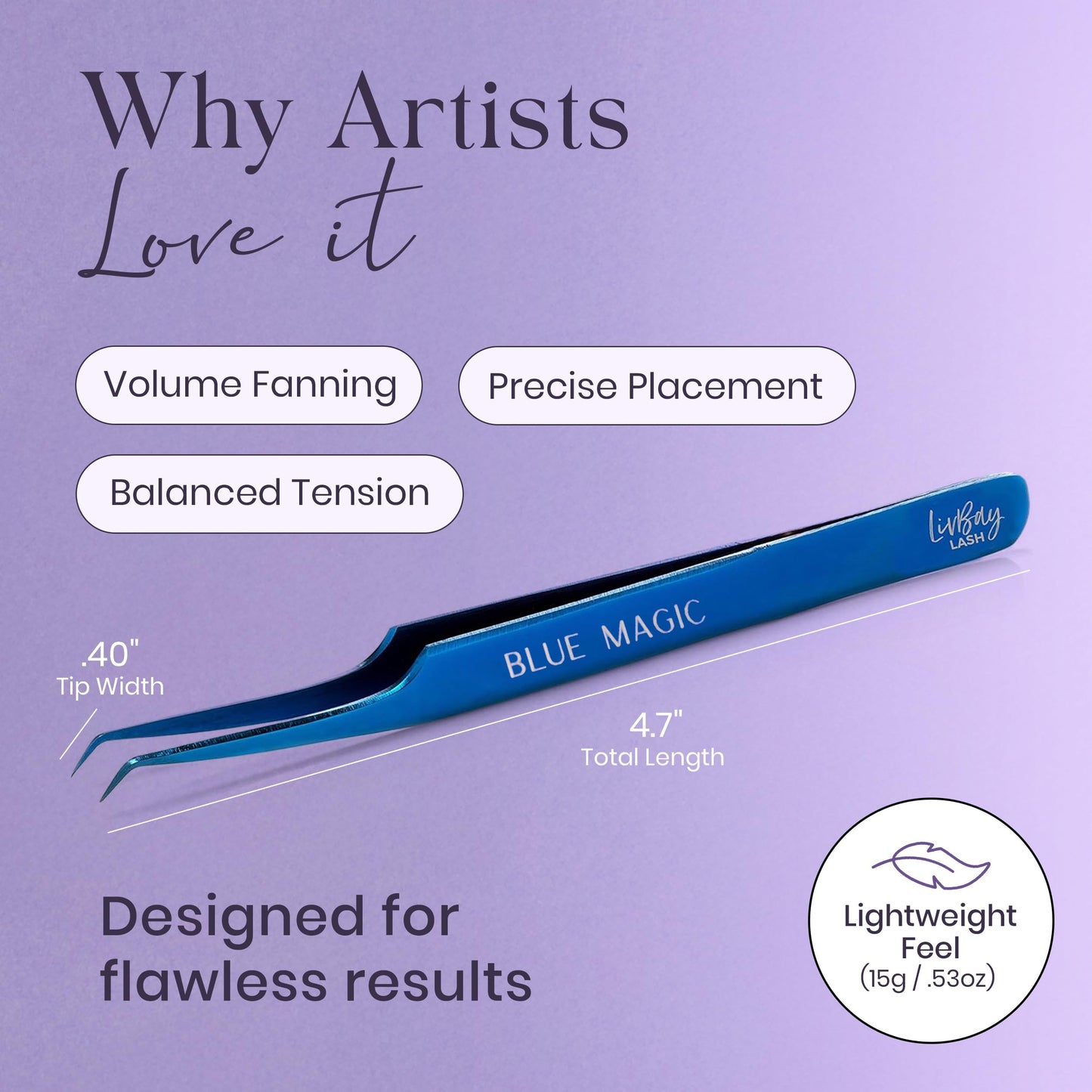LivBay Lash Blue Magic Volume Lash Extension Tweezers, Stainless Steel Curved Tip Eyelash Extension Applicator Tool for Volume, Mega Volume & Classic Beauty and Personal Care LIVBAY